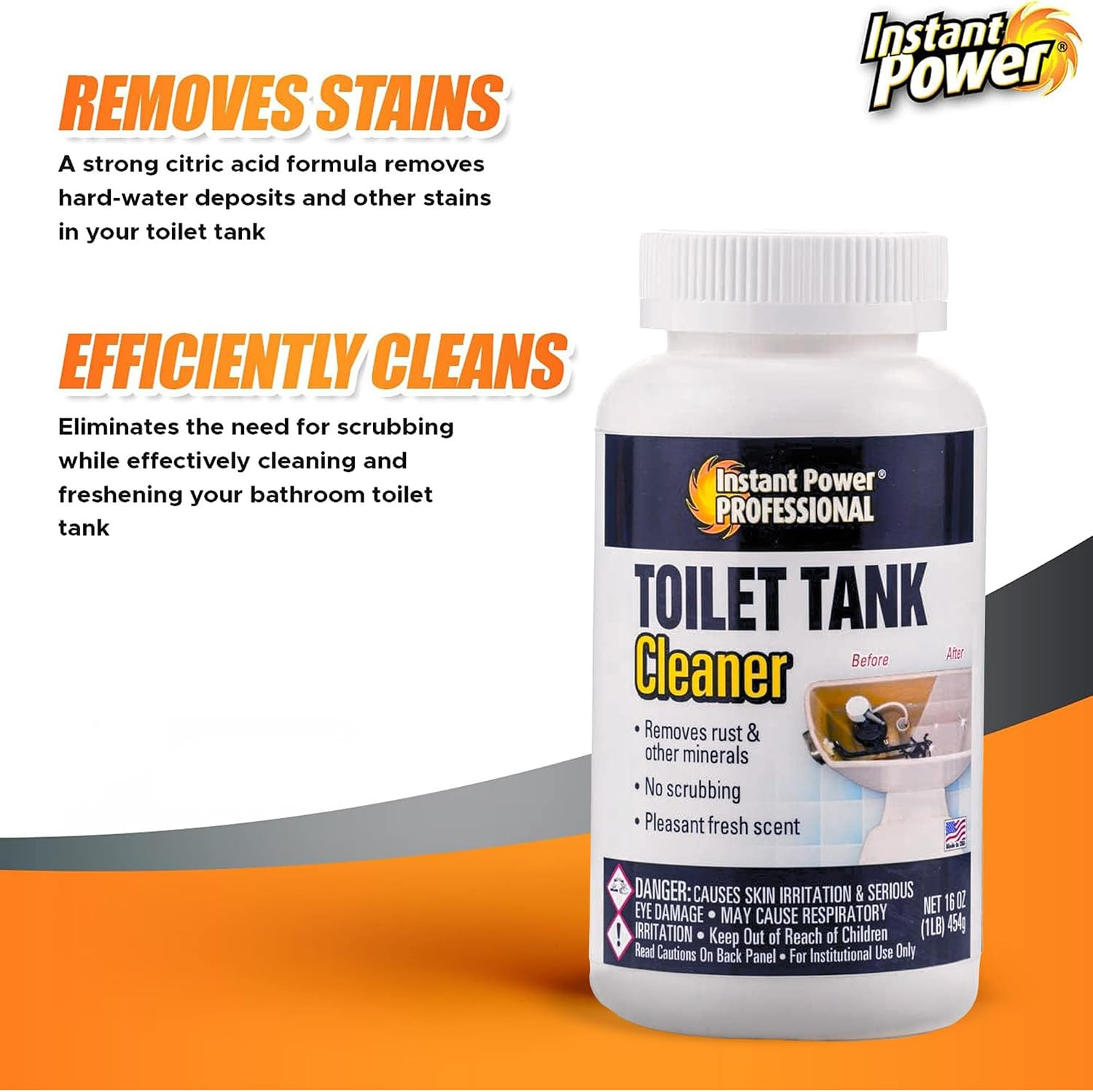 Professional Toilet Tank Cleaner – Bathroom Toilet Cleaning Powder, Removes Rust