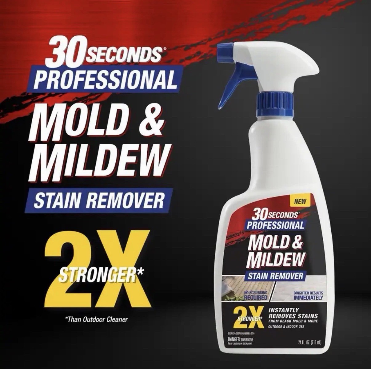 2.5 Gal Professional Outdoor Cleaner | Mold and Mildew Stain Remover 30 Seconds