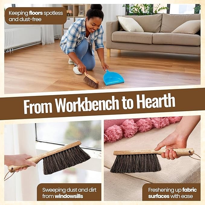Dustpan Bench Woodworking Brush-USA 13 inch Horsehair Brushes NEW