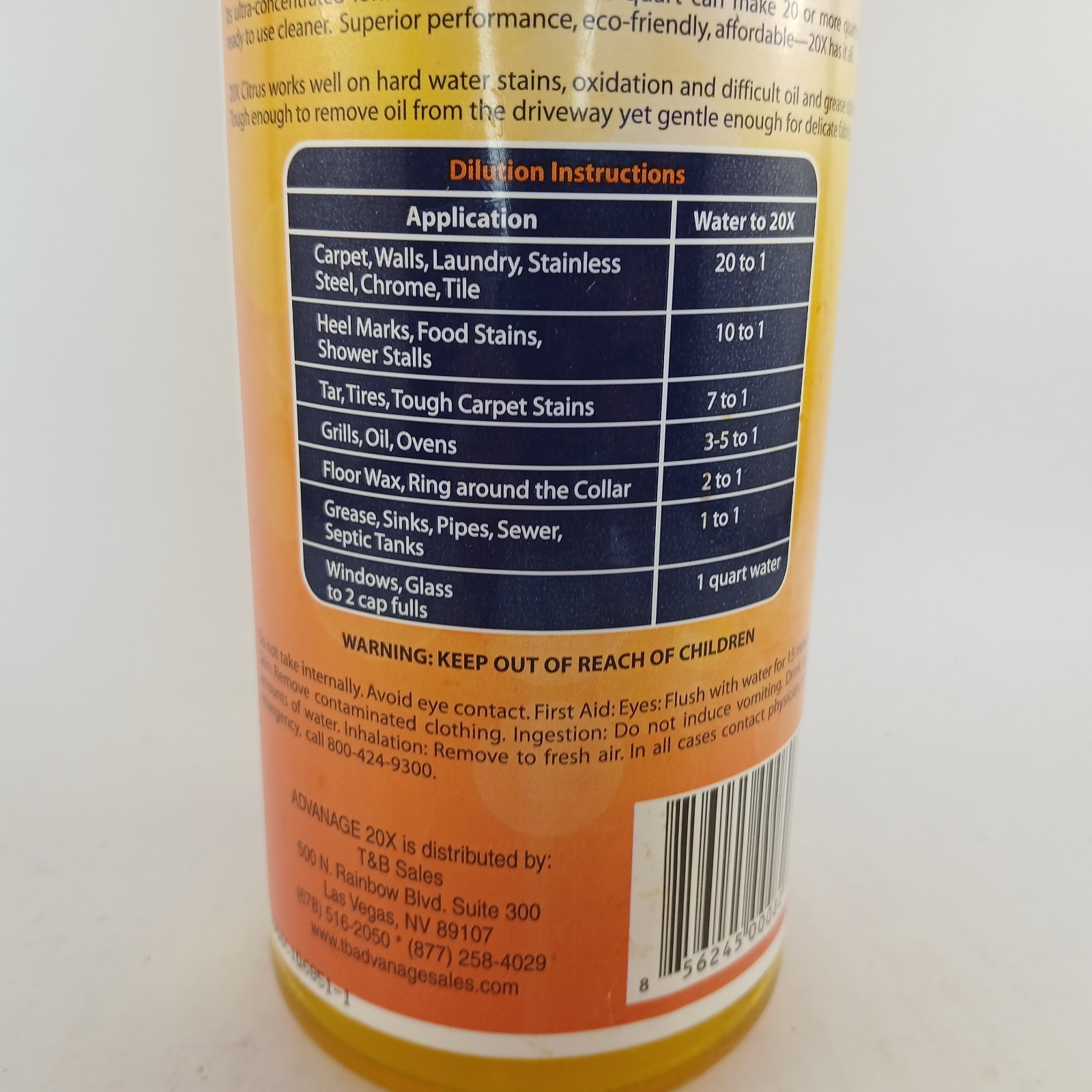 Advanage 20X Household Cleaner Concentrate Refill Citrus All Purpose 32 oz 3/4