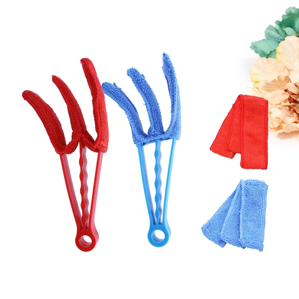 4Pcs Window Blind Brush Cleaner with Durable PP Handle and Ultra Fine Cloth