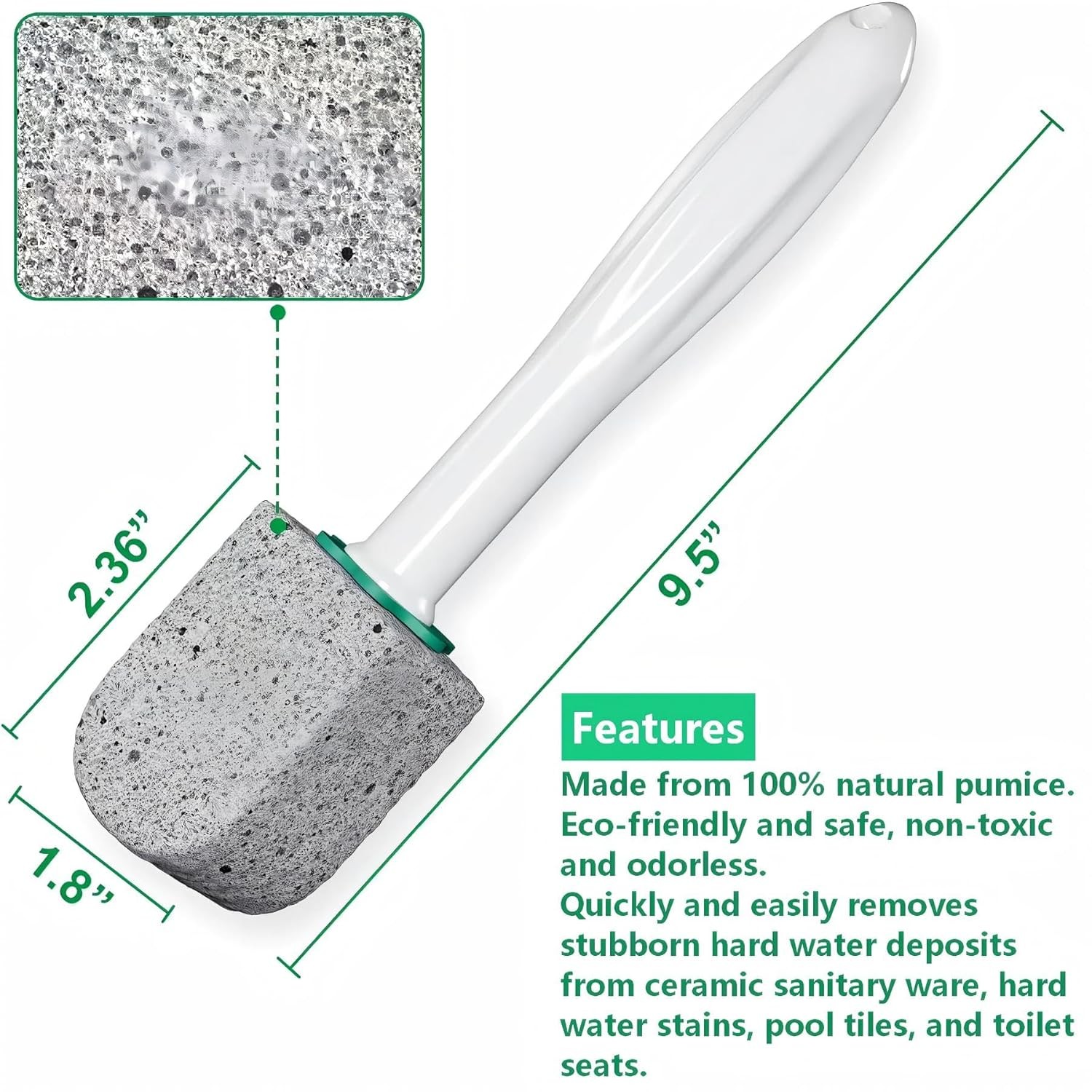 6 Pack Pumice Cleaning Stones with Handle Scouring Pumice Stone Set, Pumice