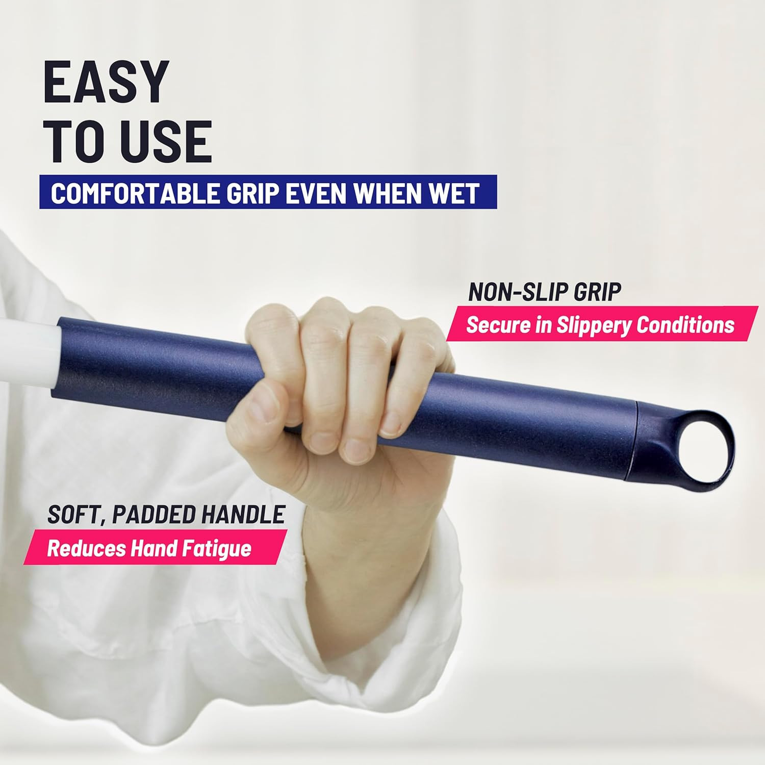 Shower Scrubber 3 in 1 Extendable Long Handle 58″ Cleaning Brush – Non Scratch S