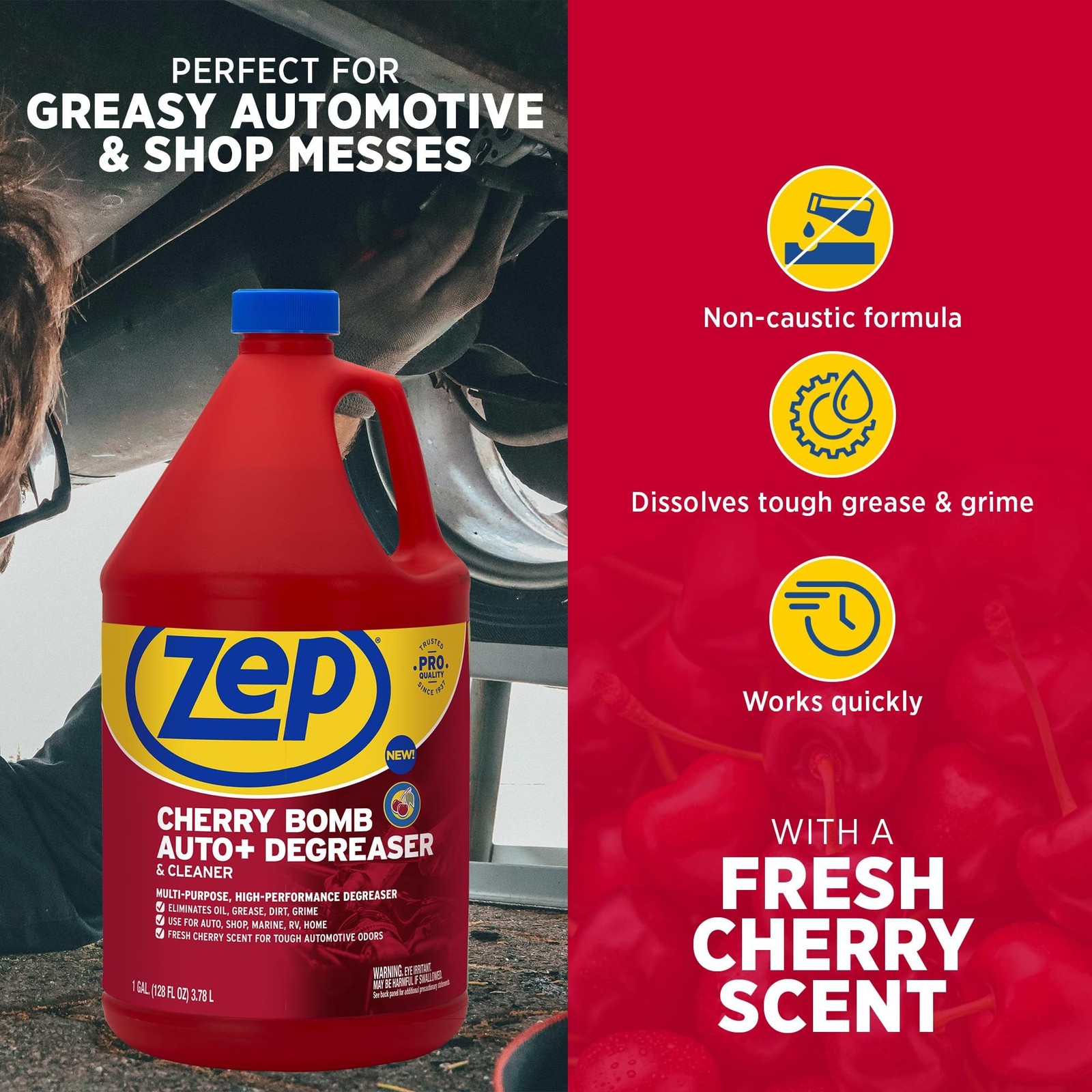 Zep Cherry Bomb Auto+ Degreaser & Cleaner – For Auto, Marine, RV, & Home – 1 …