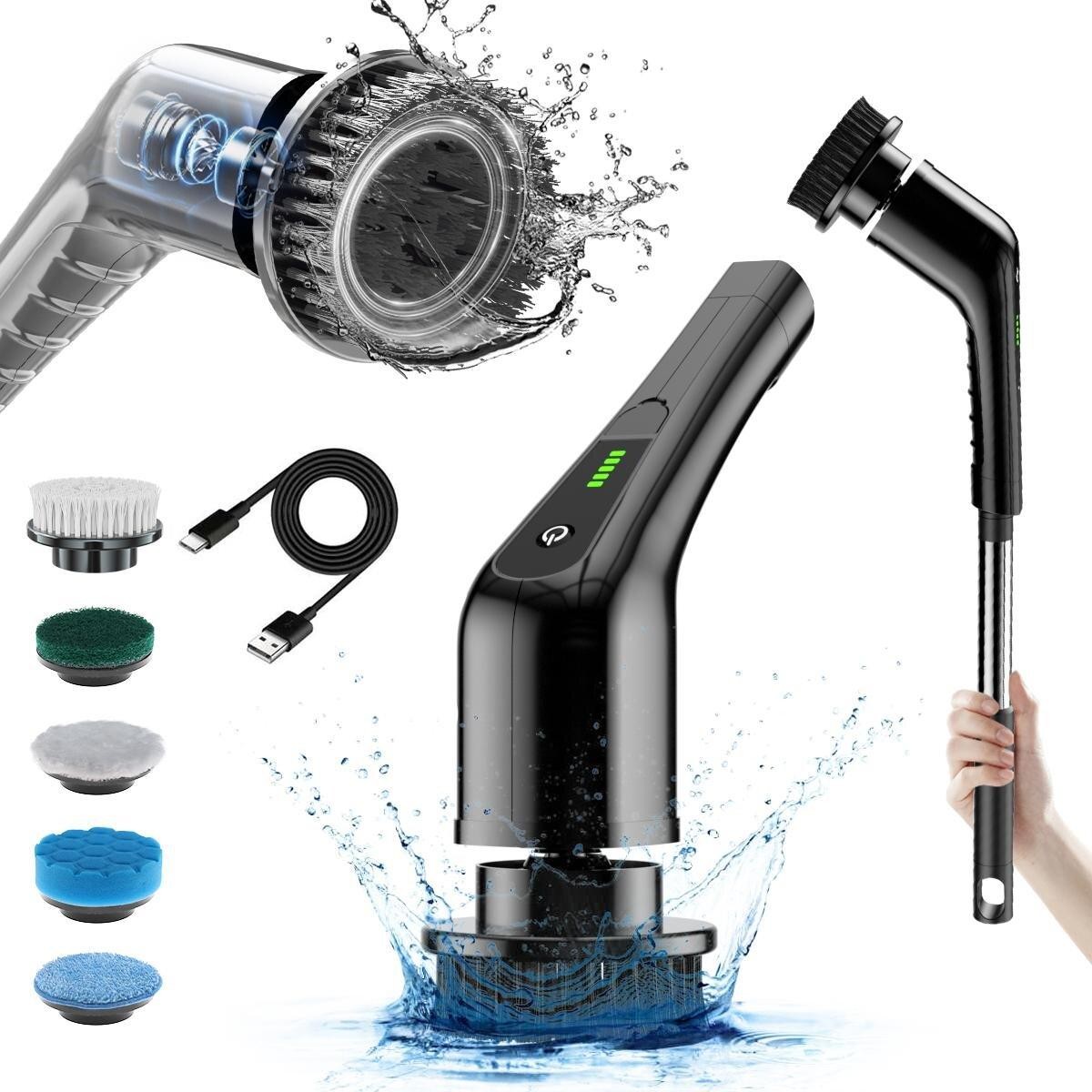 Cordless Electric Spin Scrubber Power Cleaning Brush Bathroom & Shower Cleaner