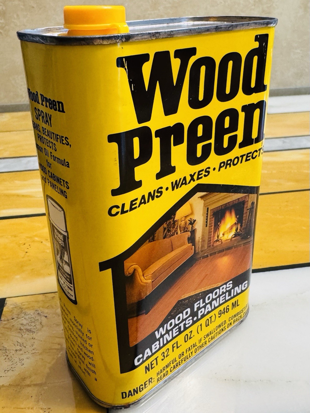 Wood Preen 1 QT 32 Oz Cleaner Wax Protects Discontinued BRAND NEW