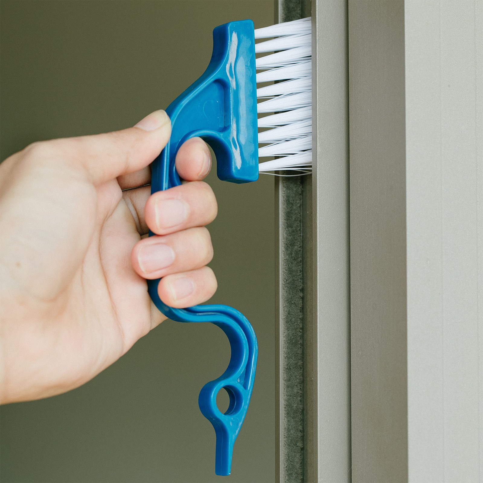 Slick- Window Track Cleaning Brush, 2 Pack, Blue Ergonomic Handle, Built-in S…