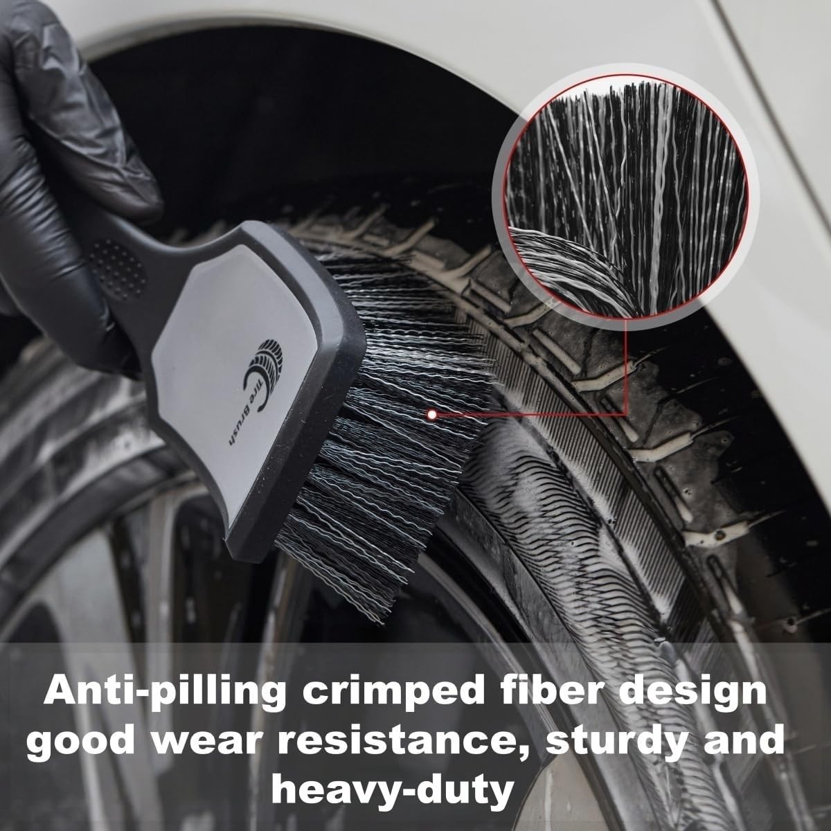 Car Wheel & Tire Brush Set 2 Pack Soft & Stiff Bristle Cleaners for Vehicles
