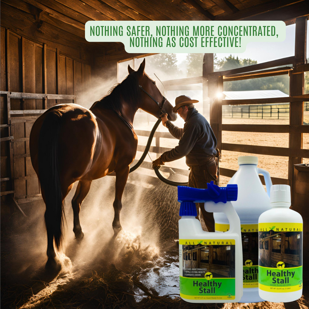 Natural Horse Stall Cleaner & Odor Eliminator | Healthy Stall | 32 oz, 33.9 oz &
