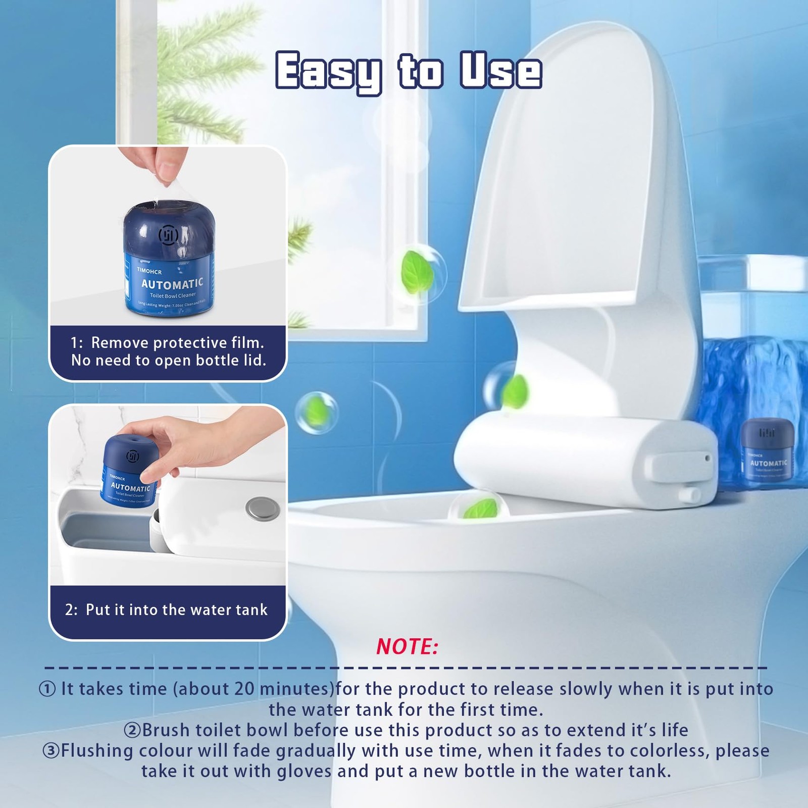 Toilet Bowl Cleaner, Automatic Long Lasting Continuous Toilet Bowl Cleaners, …