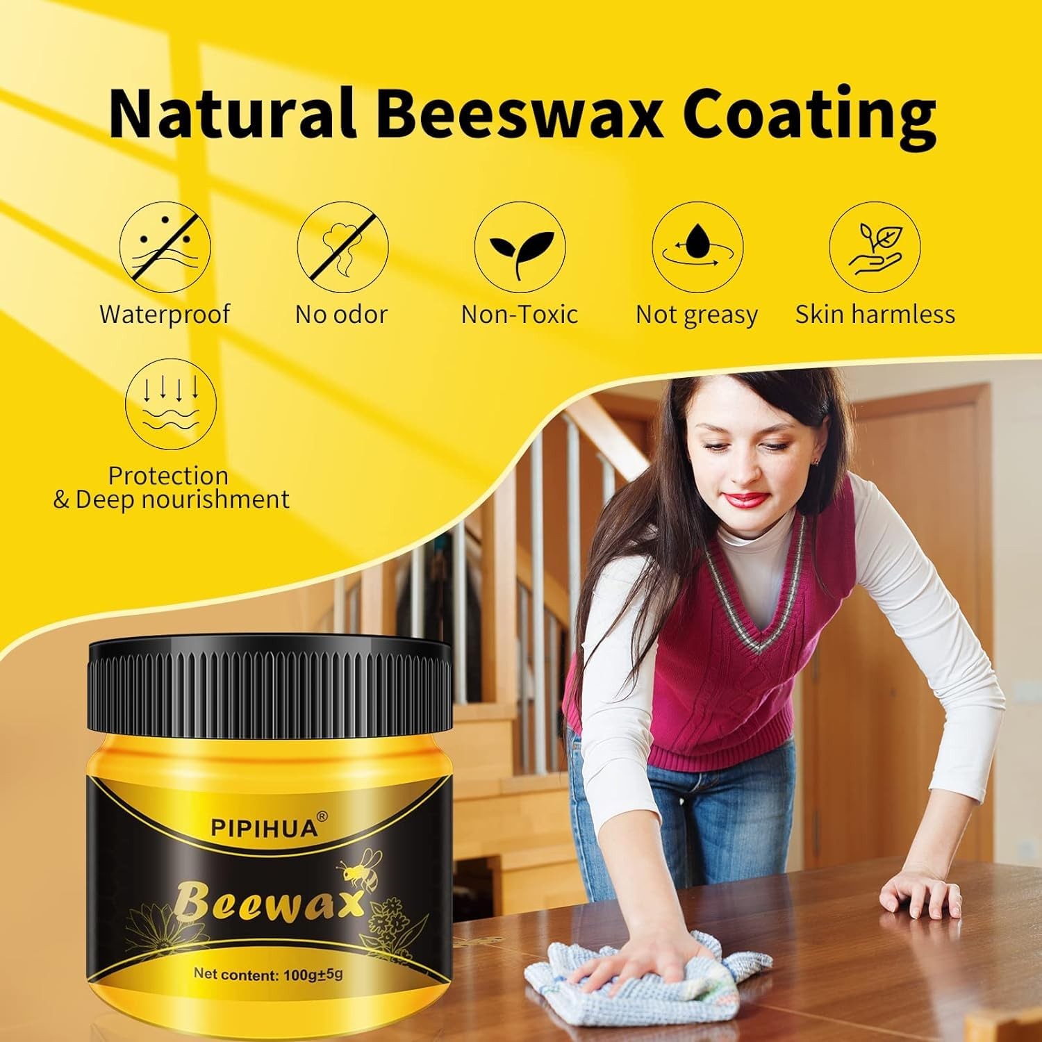 Beeswax Polish and Conditioner for Wood Furniture – Waterproof & Restorer Woo…