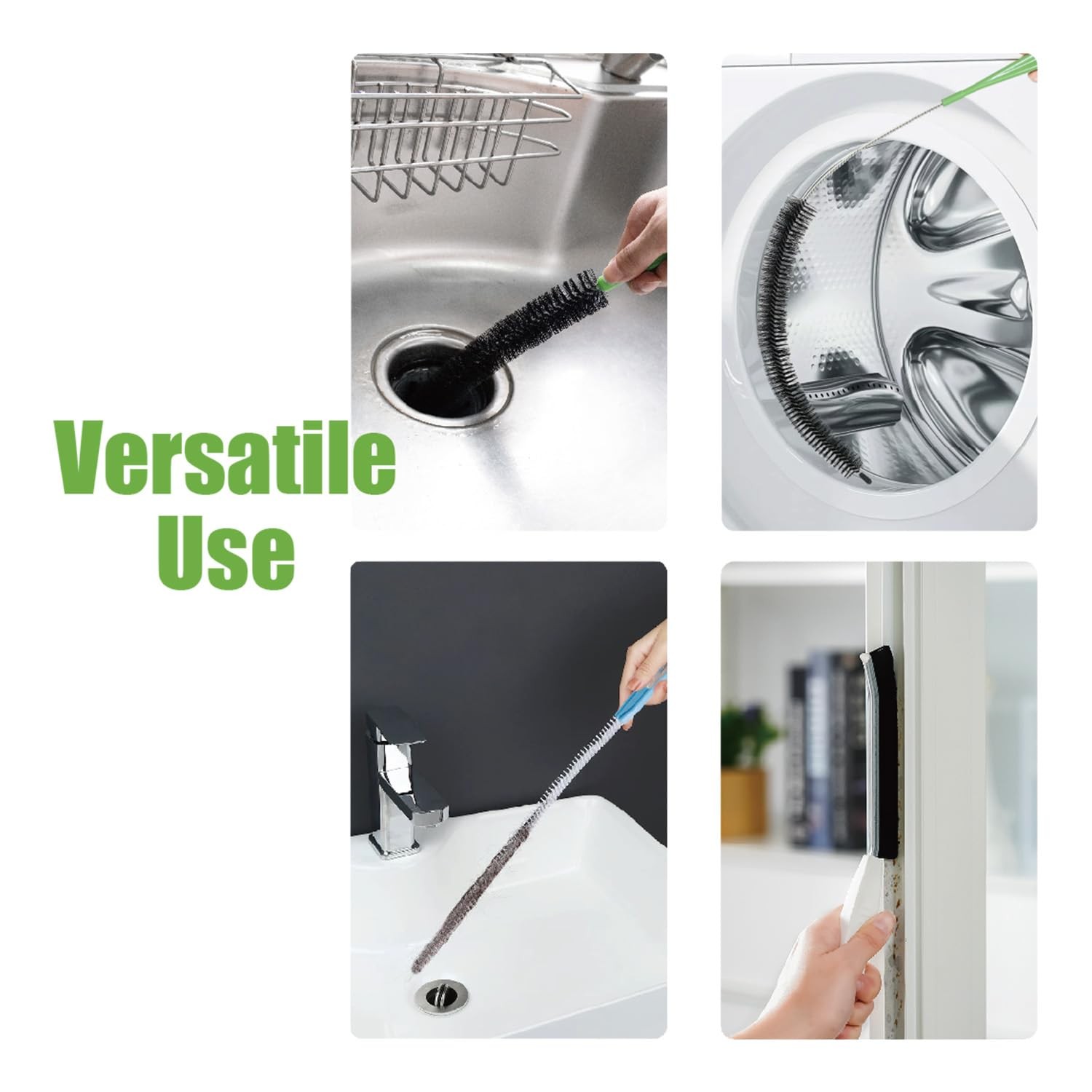 4pcs Flexible Cleaning Brush Set for Dryer Vents, Fridge Coils, HVAC Systems …