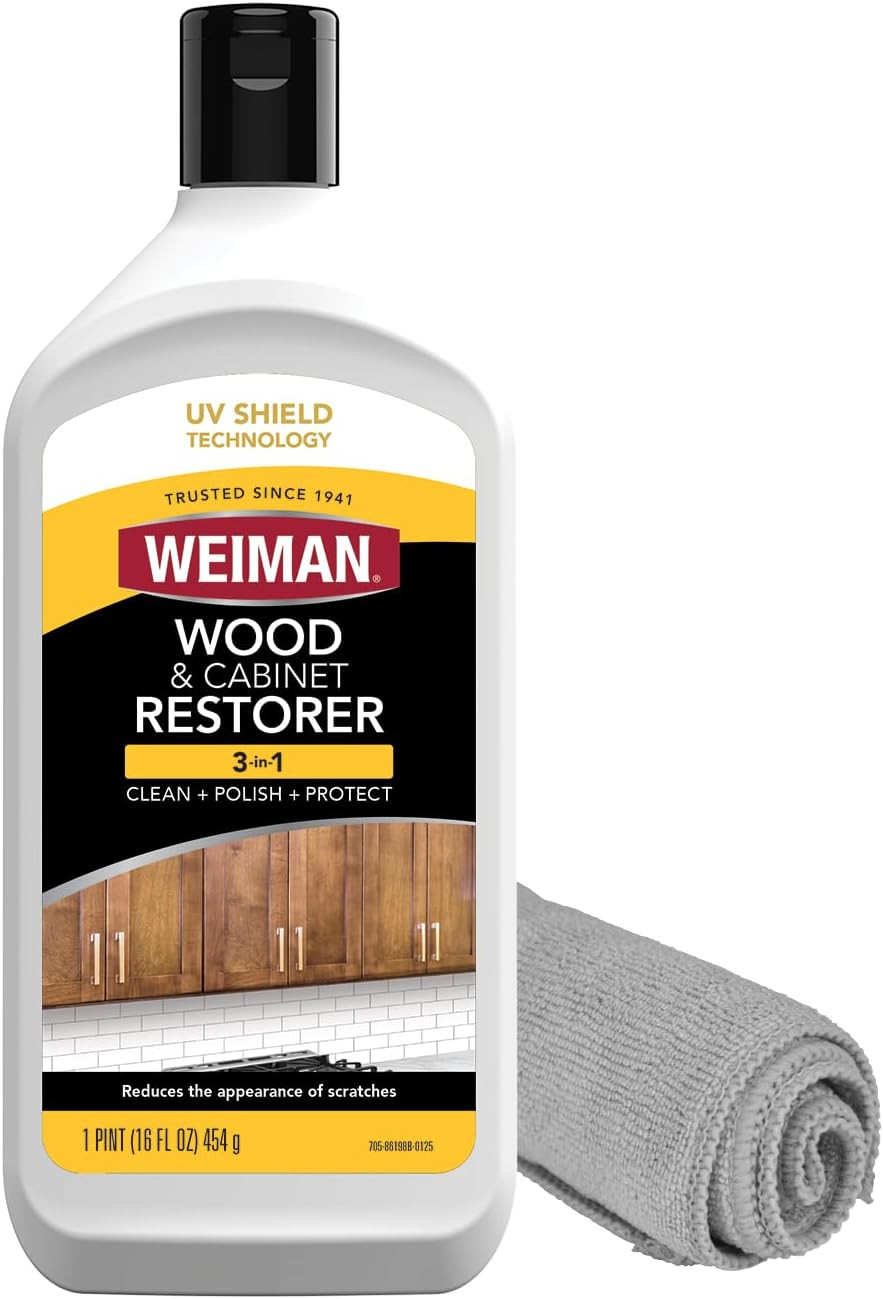 Wood Cabinet Restorer 3-In-1 Bundle Removes Dirt Residue Dust Reduces Scratches