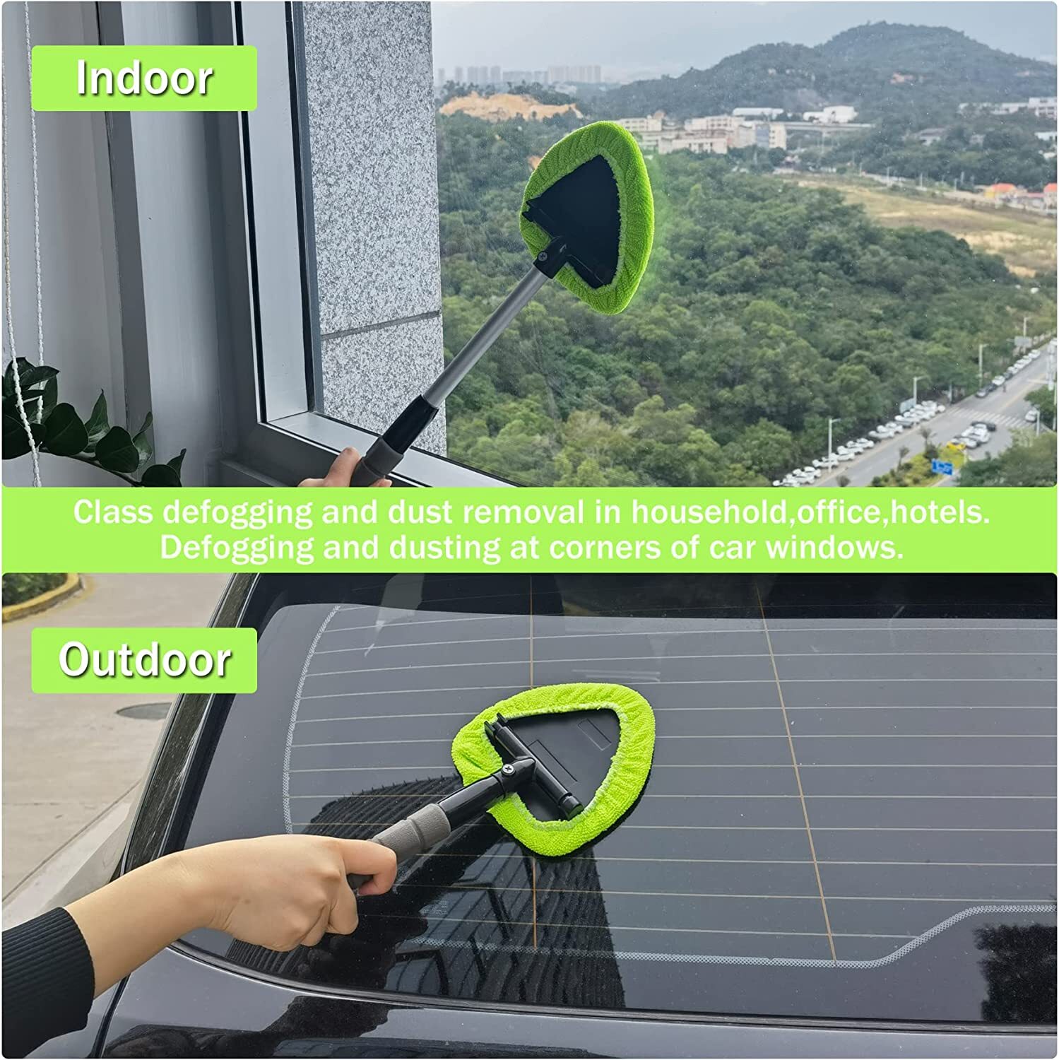 Windshield Cleaning Tool Kit Car Window Glass Wiper Cleaner Brush Pad Extendable