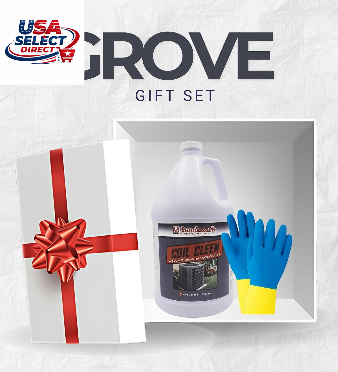 Lundmark Coil Cleen Air Conditioner Fin Cleaner 1 Gal Gift Set with Gloves