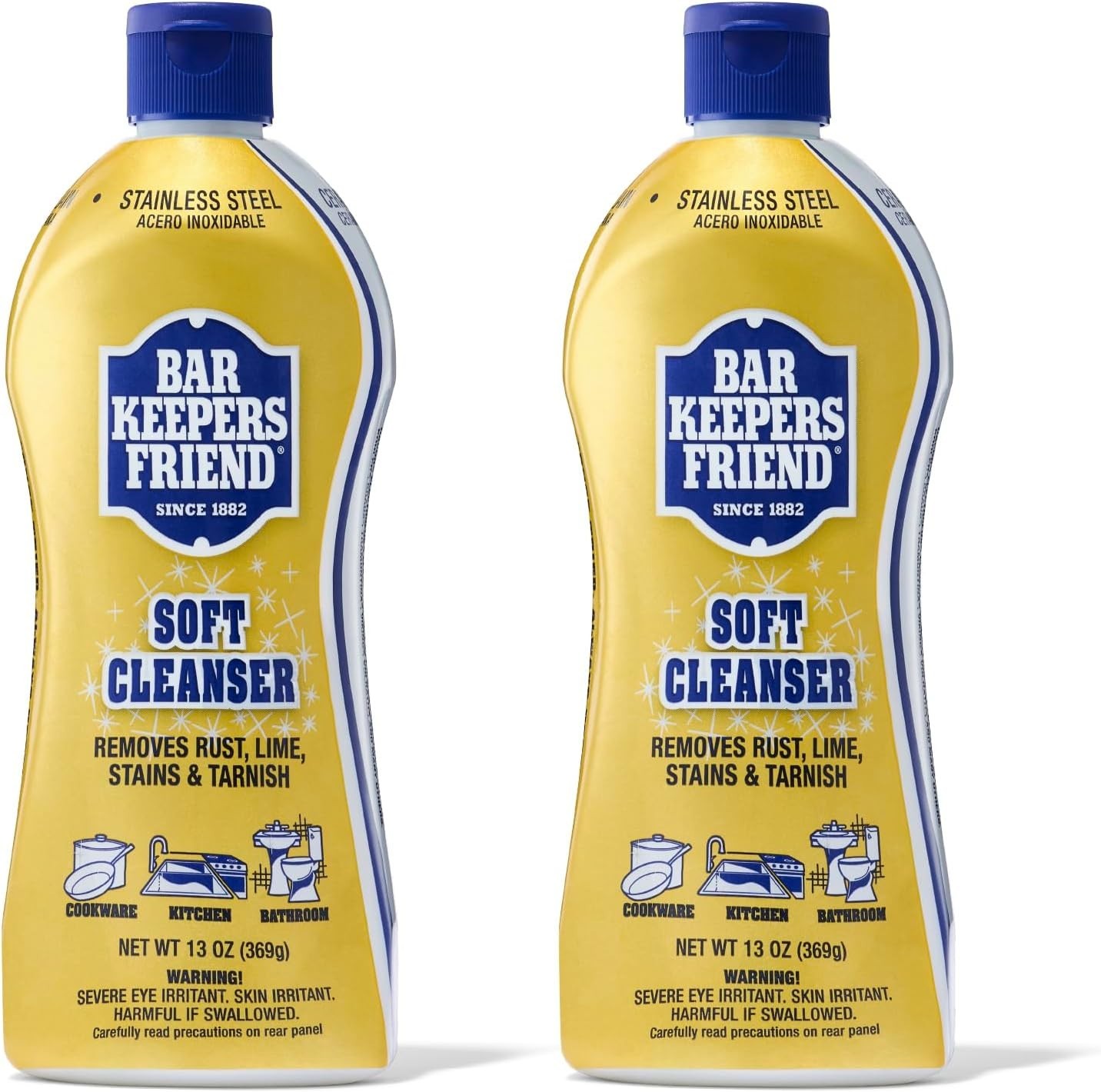 Bar Keepers Friend Soft Cleanser Liquid 2-Pack – 13oz Each