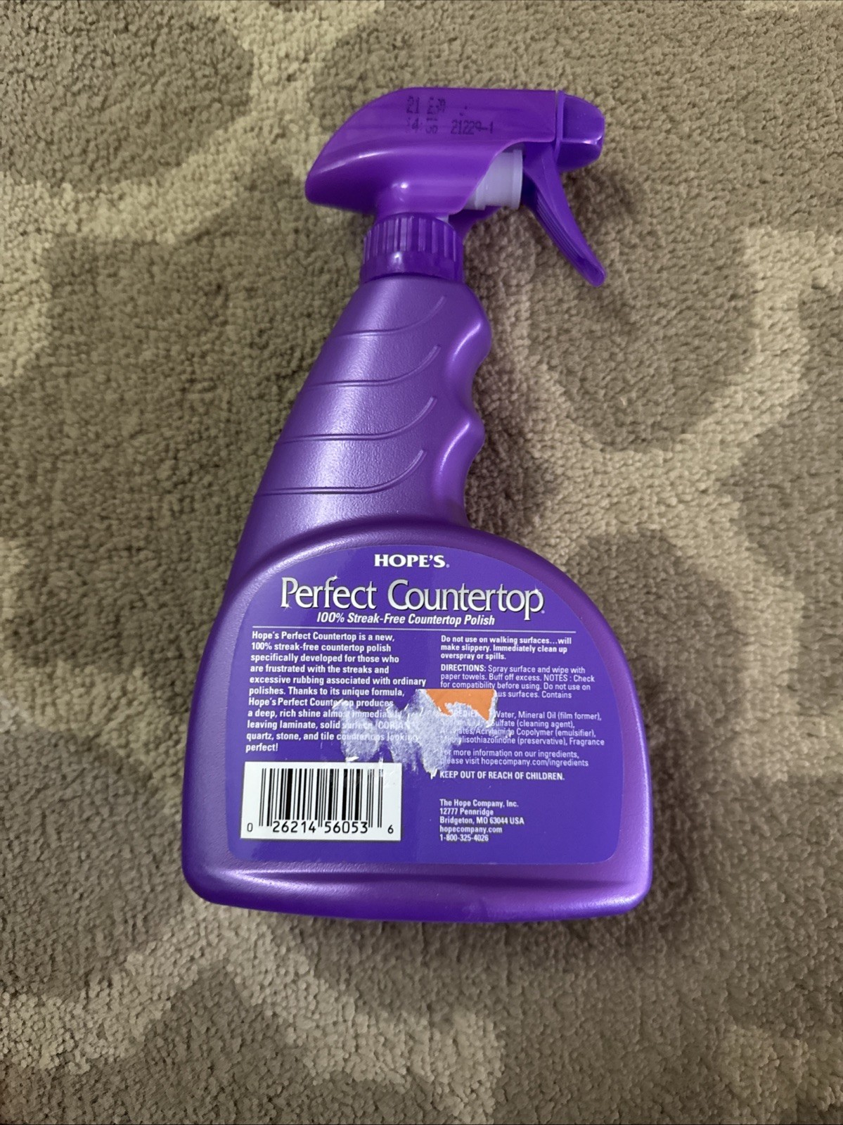 HOPE’S Perfect Countertop Cleaner and Polish 22-Ounce, Streak-Free…