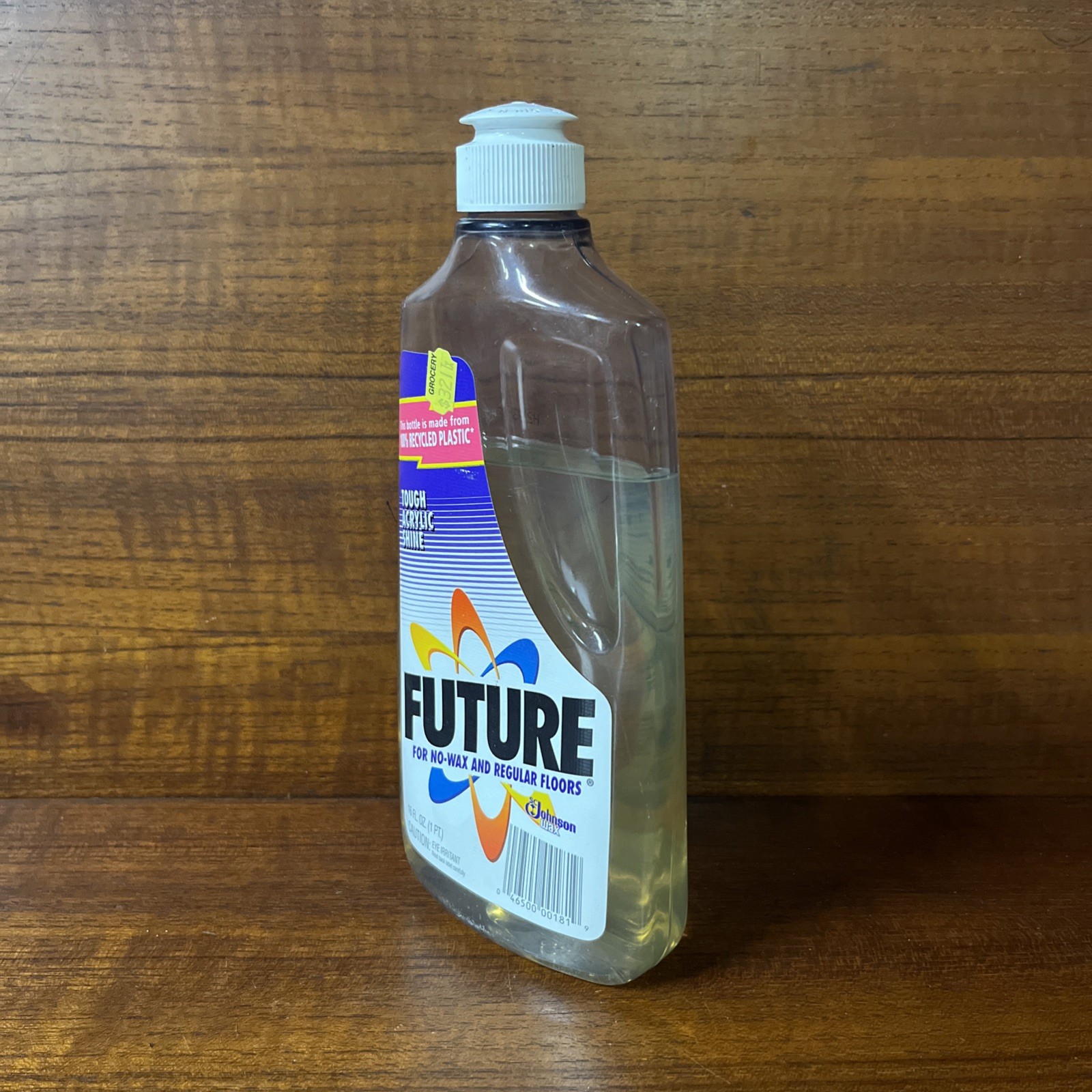 Vintage Future No Wax Floor Cleaner SC Johnson Wax 16 ounce 85% Full 1990s 1993