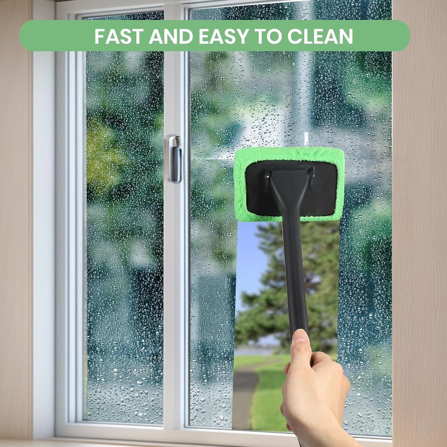 Complete Auto Glass Wiper Kit: 6PCS with Microfiber Pads & Spray Bottle – Green