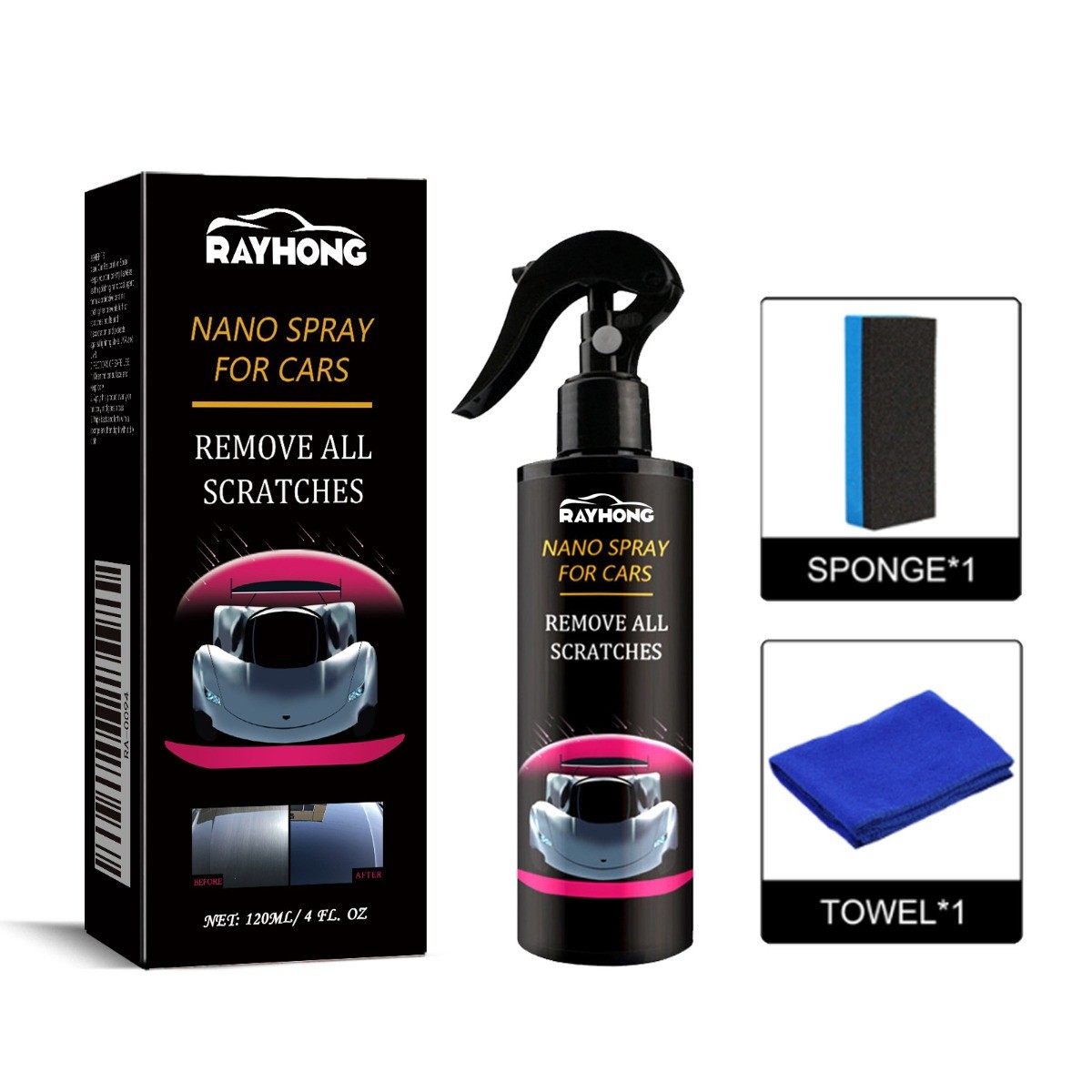 Car Paint Coating Spray 120ml Nano Polish Restores Shine & Repairs Scratches