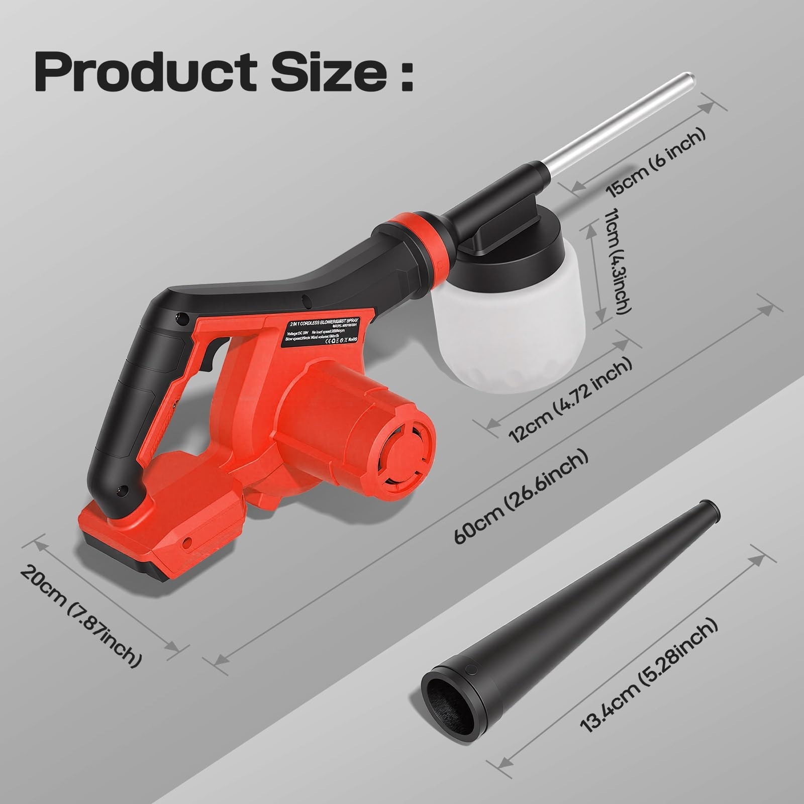 Electric Diatomaceous Earth Duster for Milwaukee 18V Battery, 3-in-1 Garden Appl