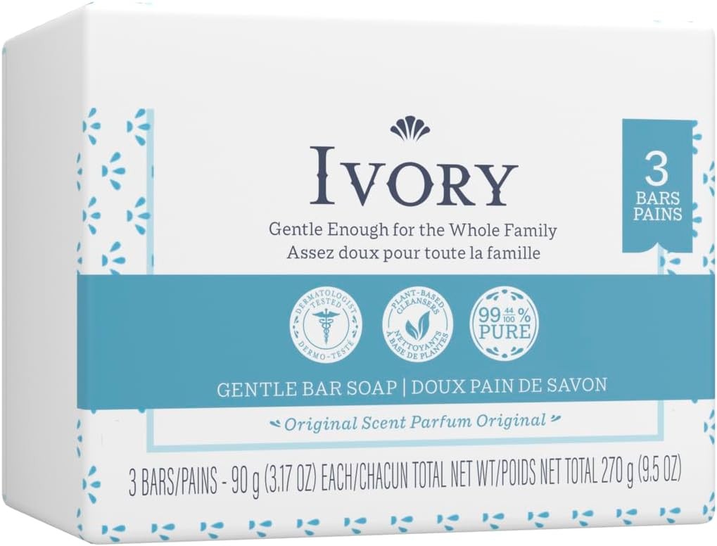 Ivory Soap Personal Bar 3.1 Ounce, Pack of 3