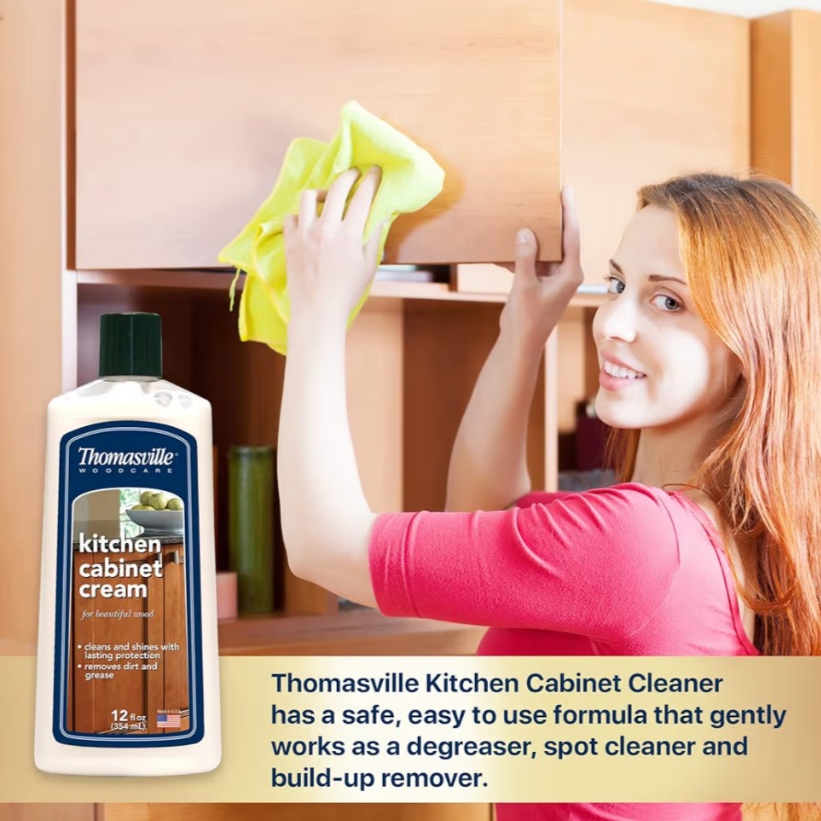 Thomasville Kitchen Cabinet Cream Wood Cleaner Polish Protect 12oz 2 Pack