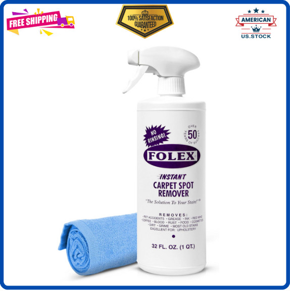 FOLEX Instant Carpet Spot Remover 32oz – Stain Cleaner for Carpet & Upholstery