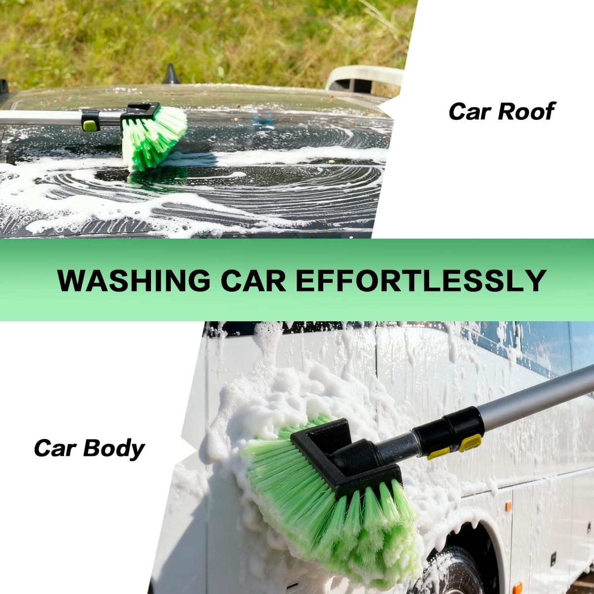 10FT Car Wash Brush with Long Handle, Car Cleaning Kit with Telescoping Pole …