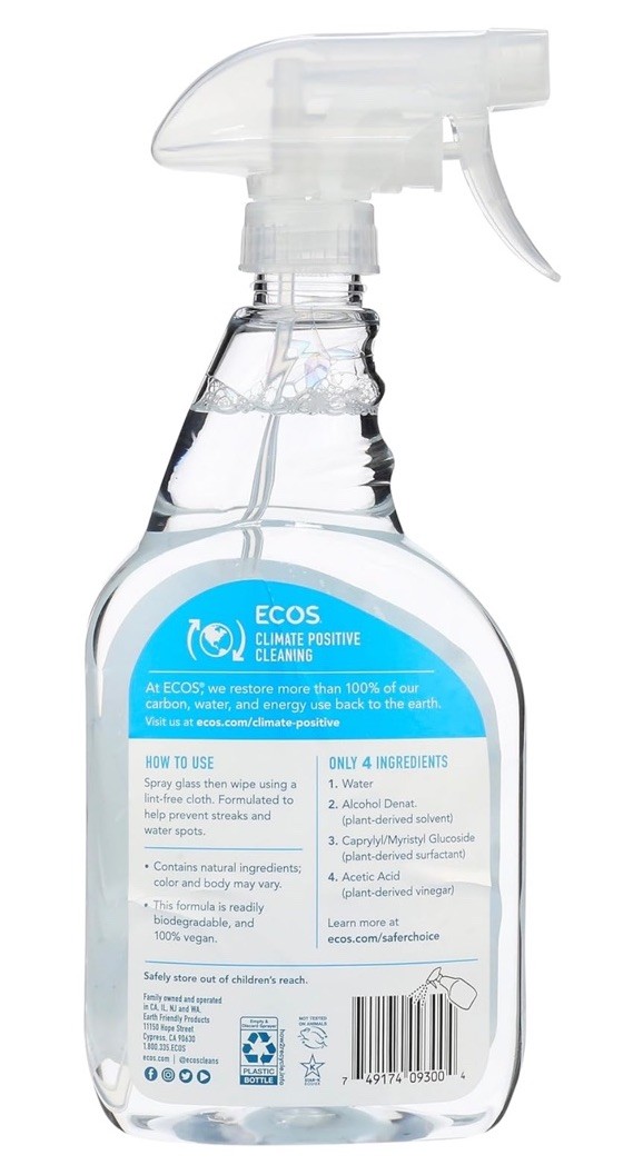 2-Pack Earth Friendly Products Window Cleaner with Vinegar, 22oz (650ml) Each