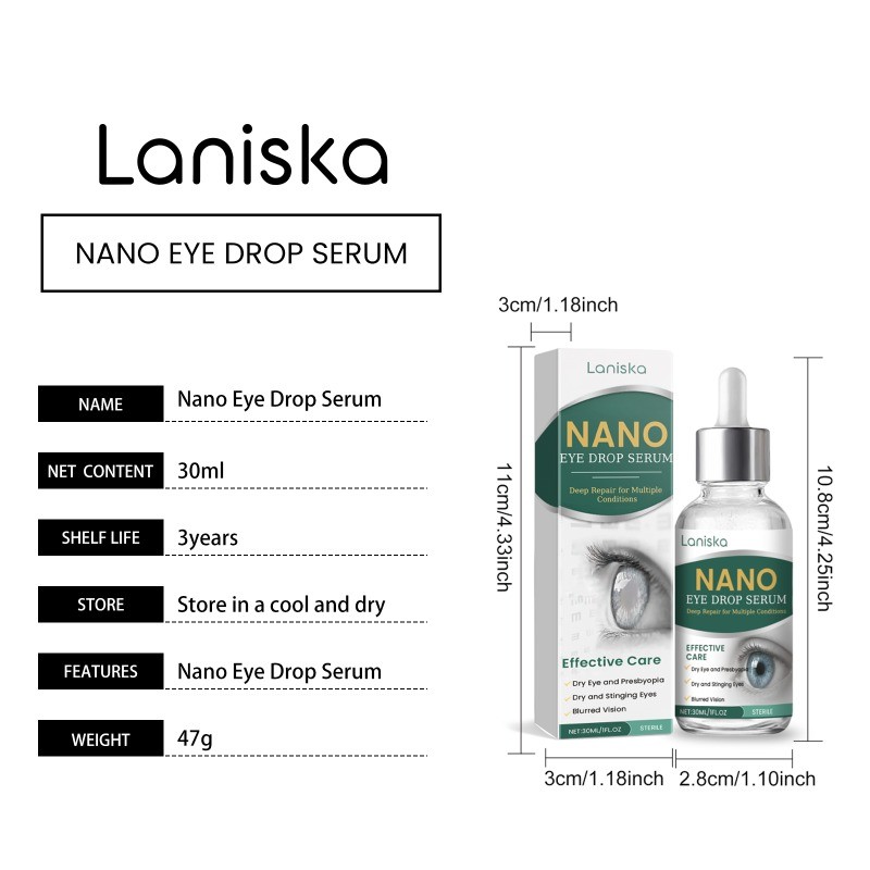 Nano Drops Eye Serum,Natural Nano Lubricant Eye for Drops Dry Eye Presbyopia.