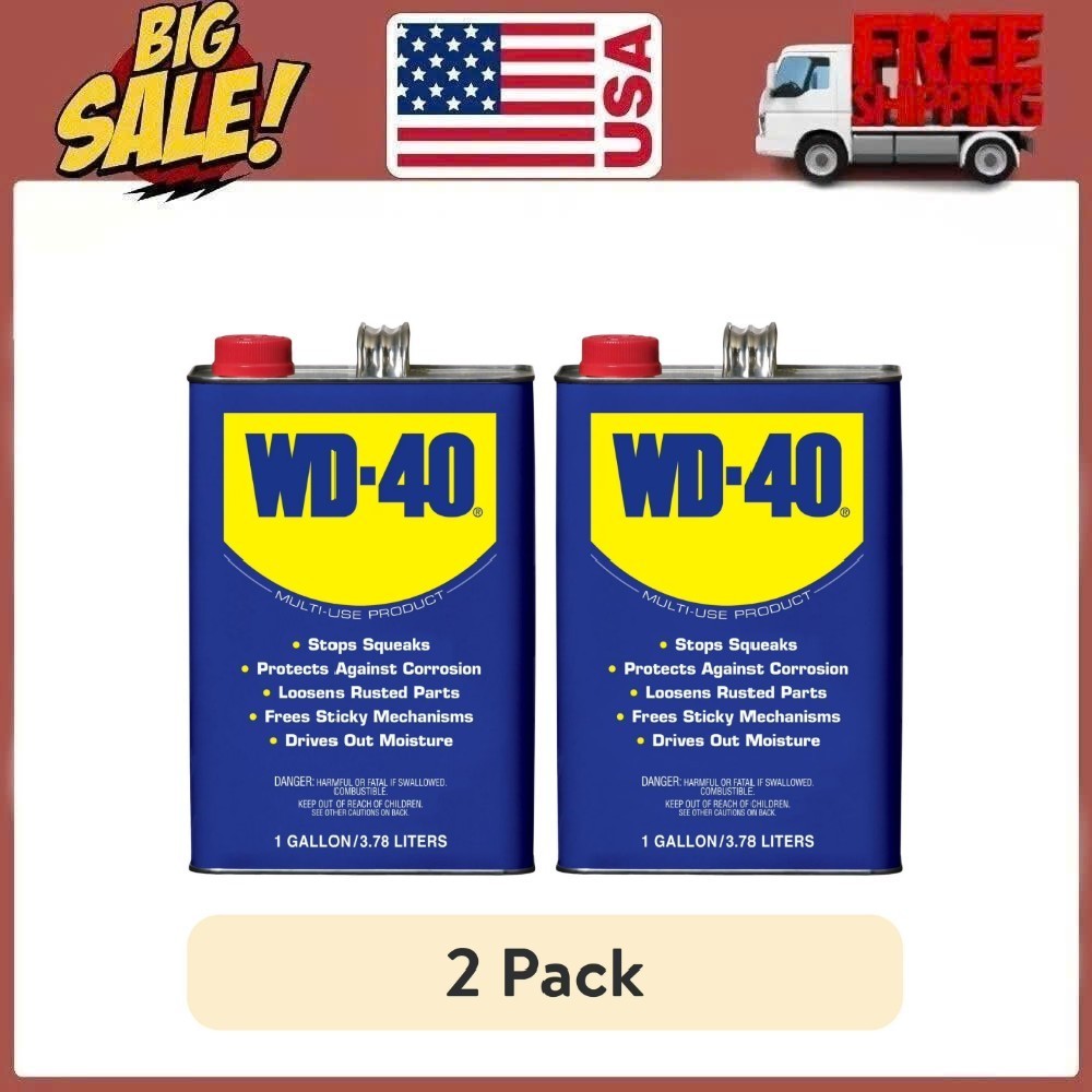 2 PACK WD-40 Multi-Use Product Multi-Use Product Displaces Moisture, 1 Gallon