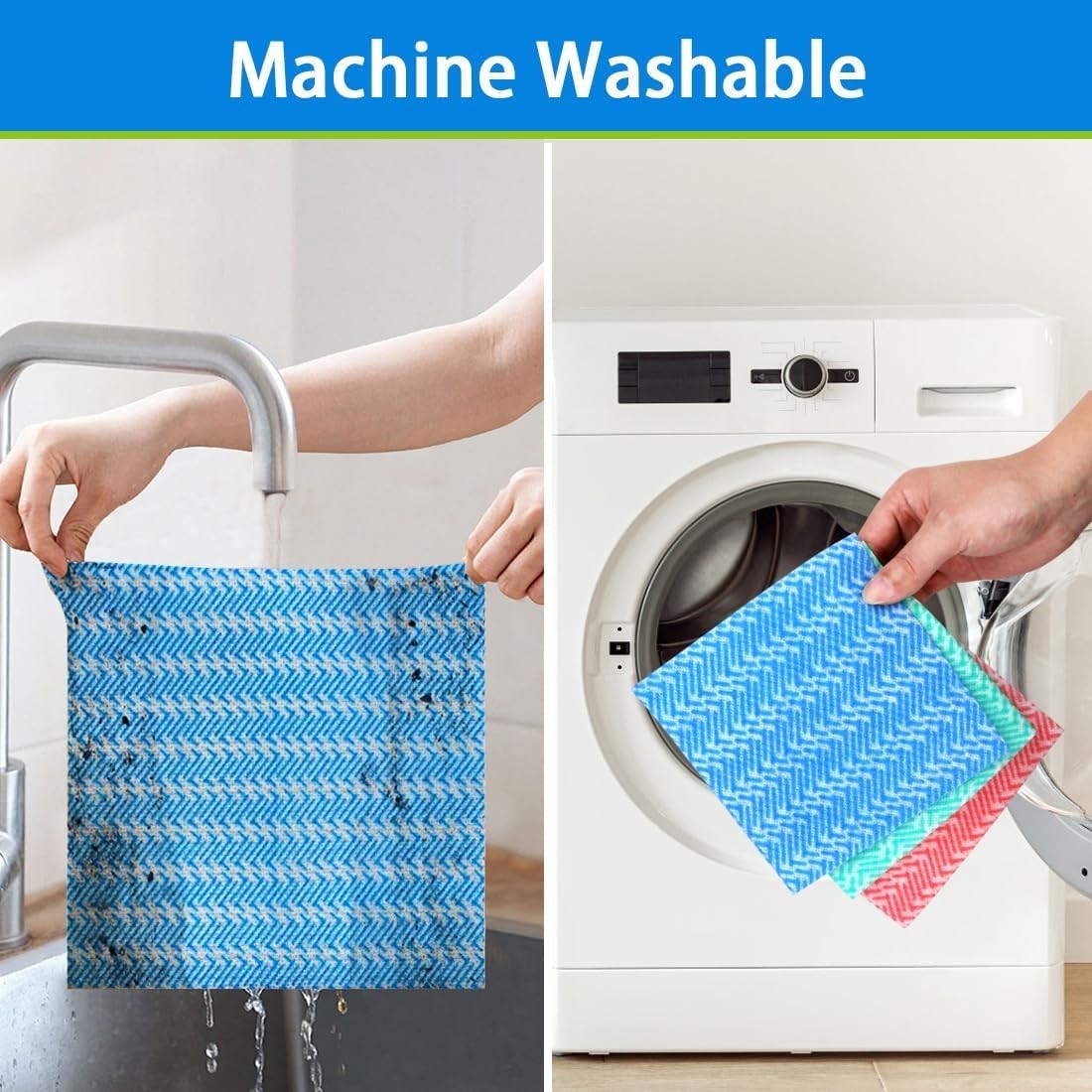 Eco-Friendly 50 Pack Cleaning Wipes – 12 Inch Reusable Towels for All Surfaces