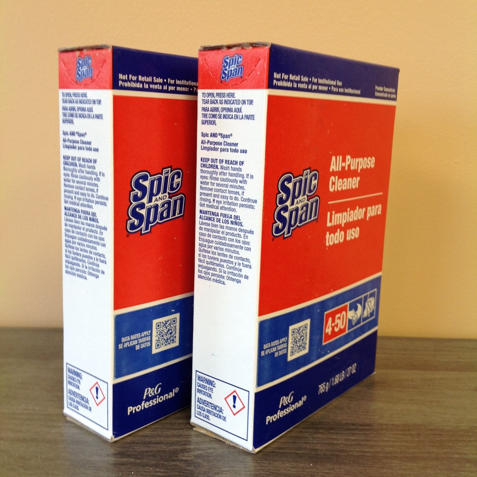 Lot of 2 Boxes Spic and Span 31973EA 27 oz. Box All-Purpose Floor Cleaner New