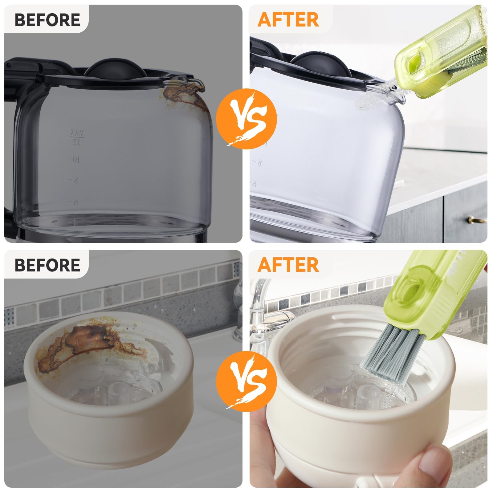 3 in 1 Cup Lid Gap Cleaning Brush Set, Multifunctional Bottle Cleaning Brush,