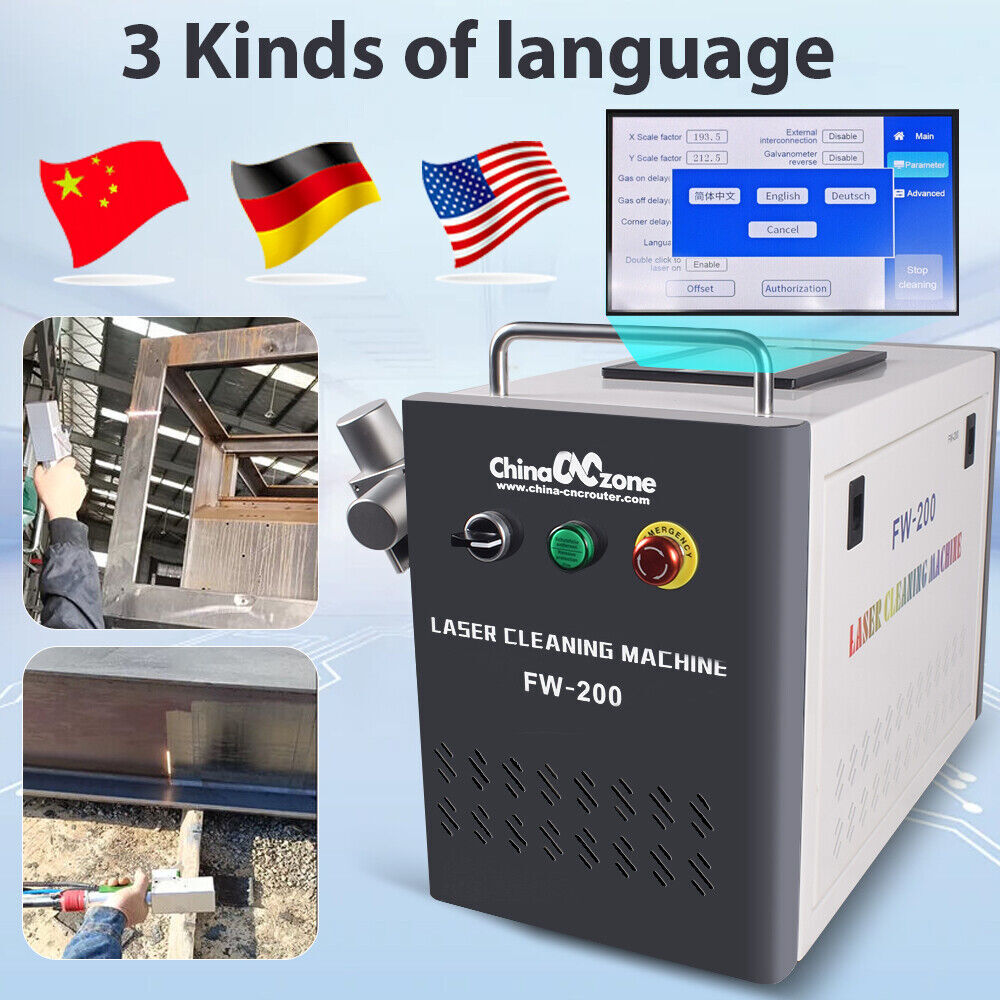300W JPT Pulsed Laser Cleaning Machine Rust Oil Paint Remove Wood Metal Cleaner