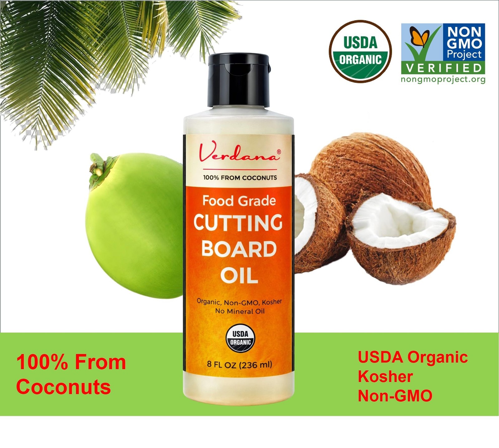 Food Grade Cutting Board Oil – Organic Coconut-Derived, Food Safe Mineral Oil…