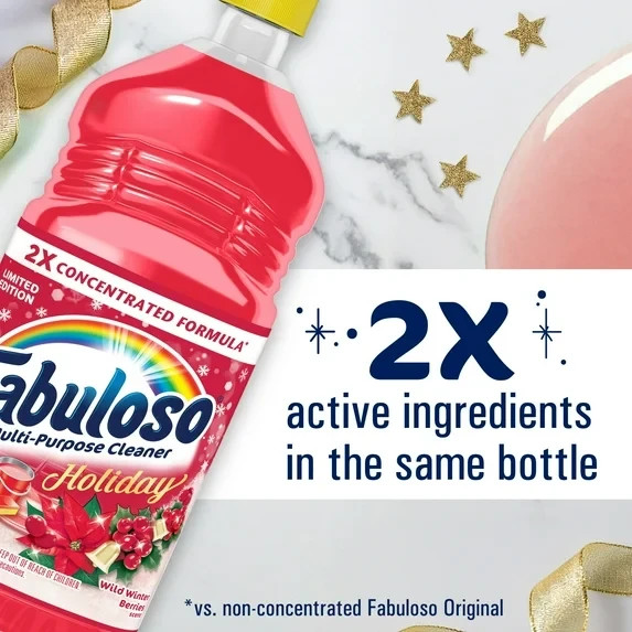 Fabuloso Holiday Multi-Purpose Cleaner, 2X Concentrated, Wild Winter Berries Sce