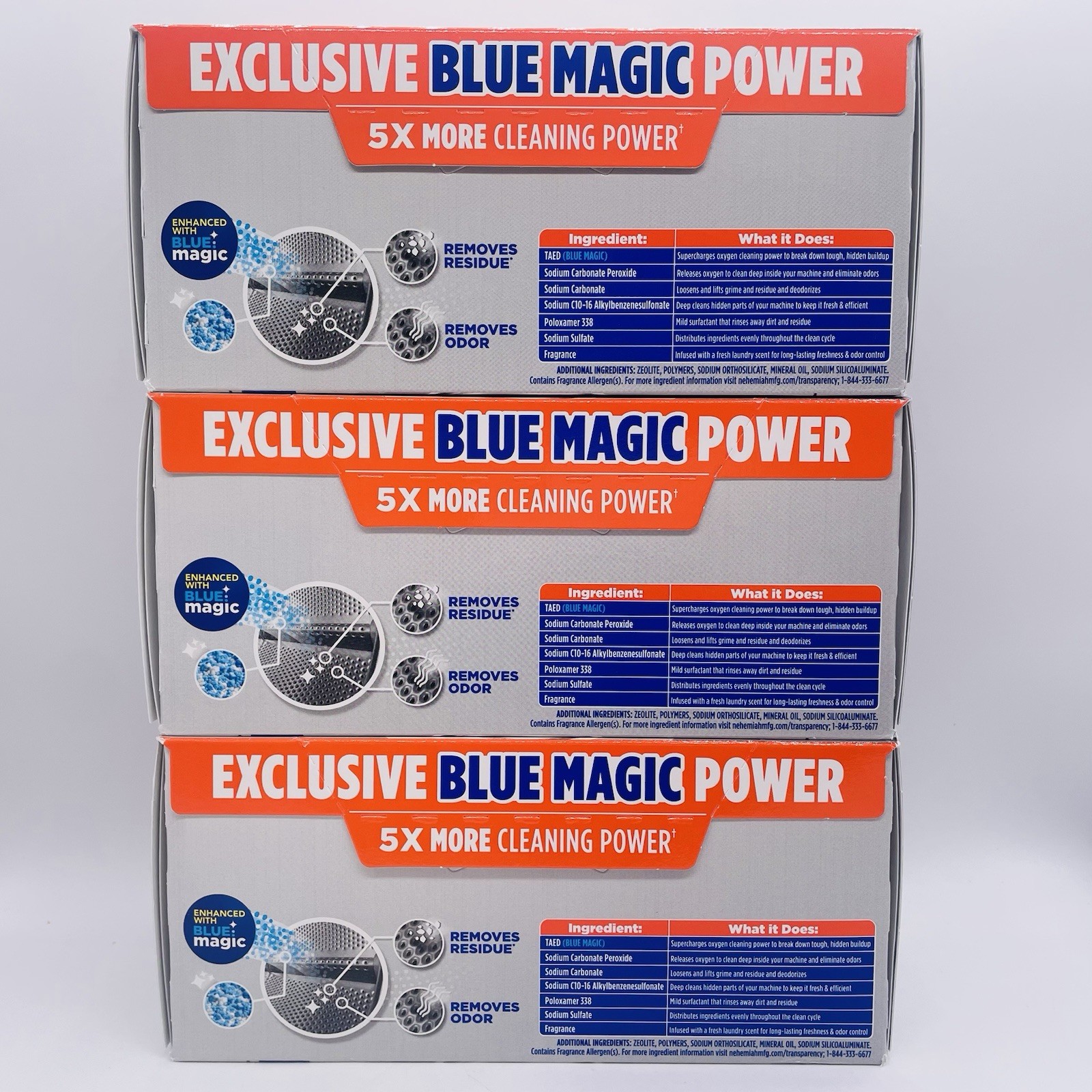 Tide Washing Machine Cleaner with Oxi Powder, Odor Eliminator 3 pack, 6ct Each