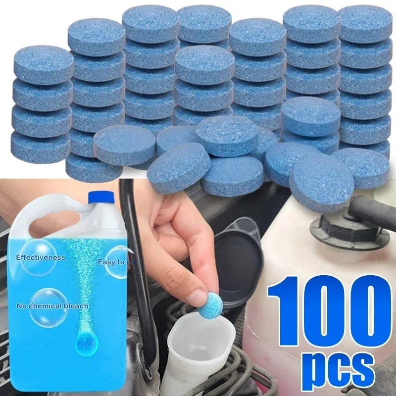 100 Car Winter Windshield Washer Wiper Fluid Concentrated Tablets Glass Cleaner