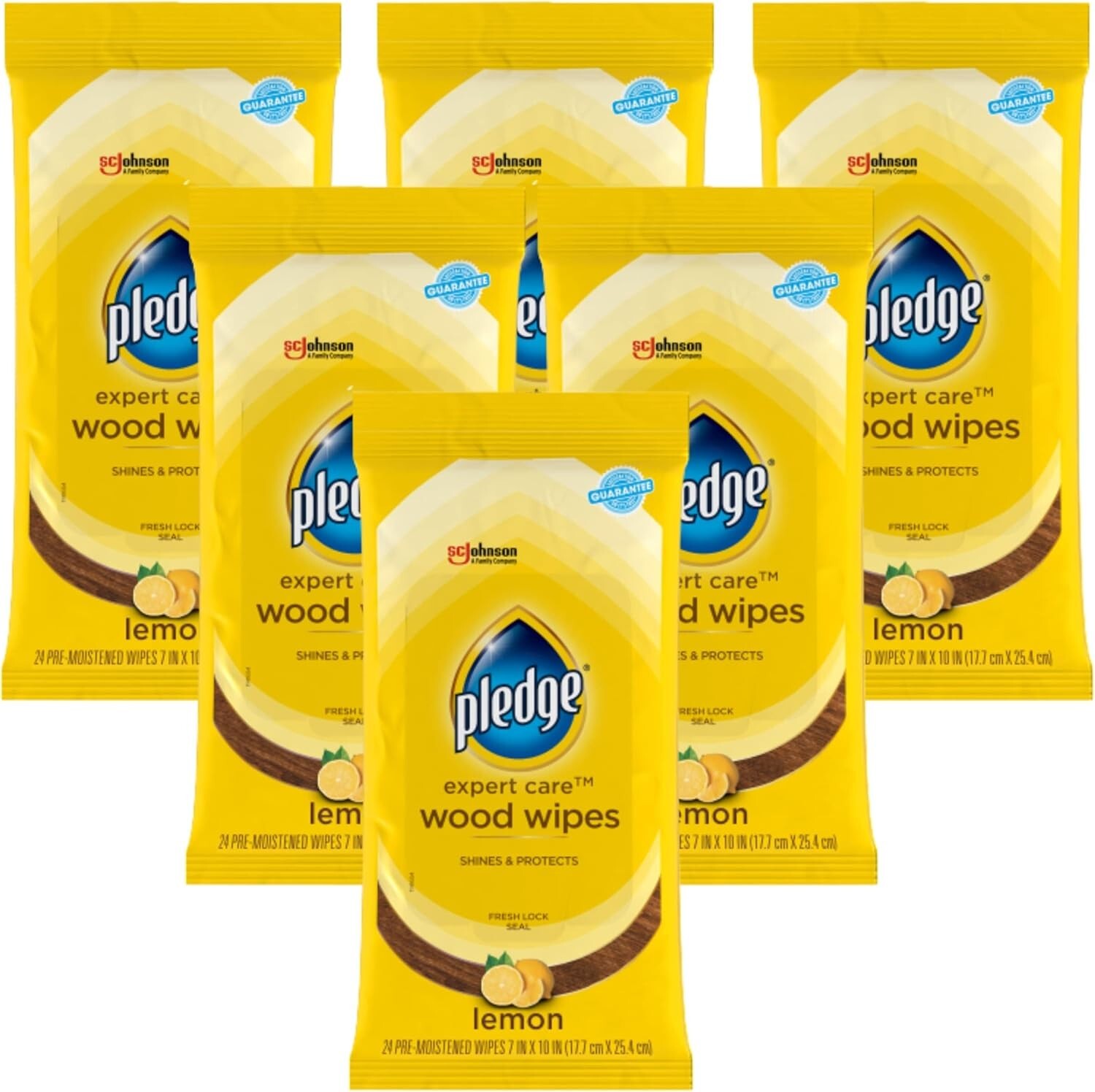 Expert Care Wood and Multi-Surface Wipes, 24 Count Pack of 6, Streak-Free Shine