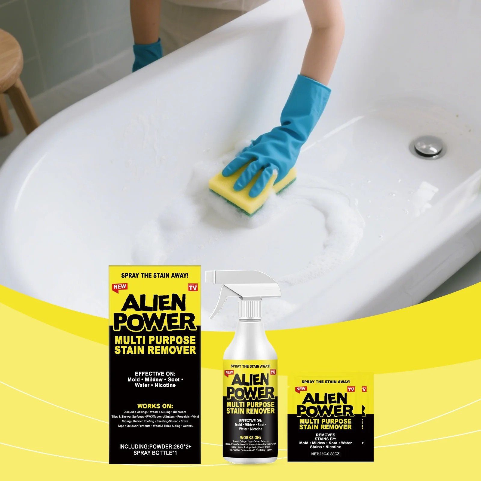 1pc Alien Power Multi Purpose Stain Remover Spray Mold Mildew Grime Cleaner for