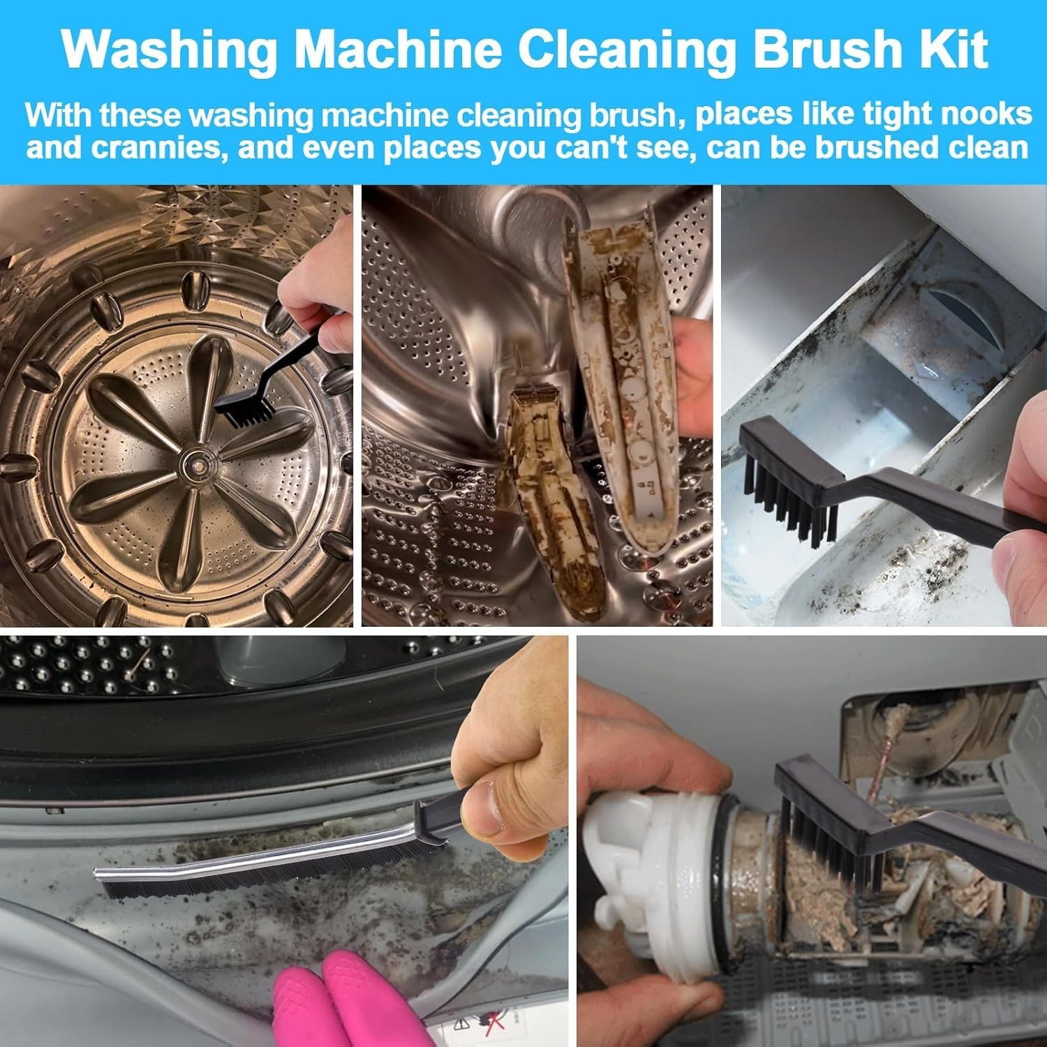 Washing Machine Cleaning Brush Kits,Front Load Washer Cleaner Tools Accessories-
