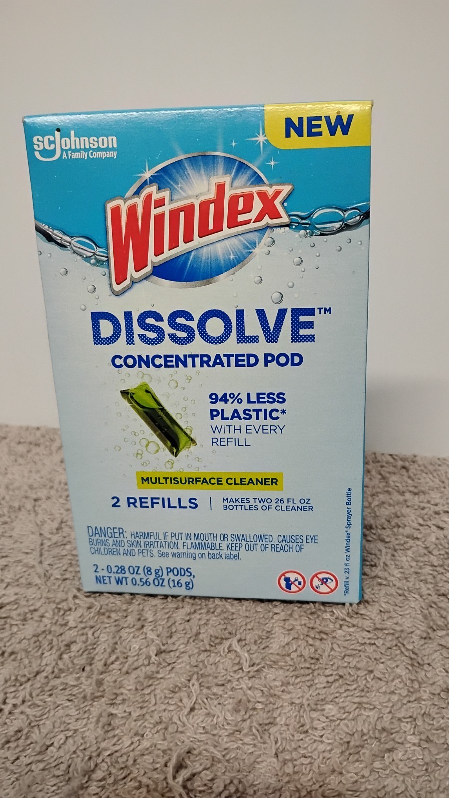 NEW Windex Dissolve Pod Multisurface Cleaner Starter Kit w/ 2 Box Refills. (03)