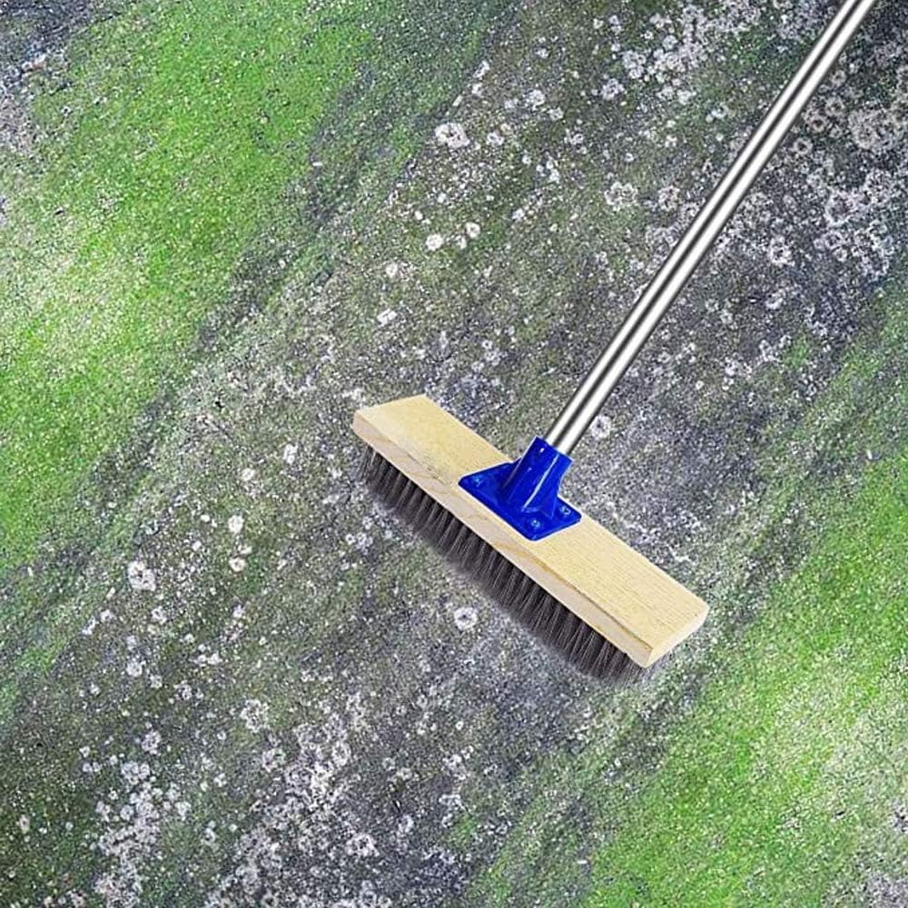 Stainless Steel Deck Brush 57-Inch Heavy Duty Scrubber for Concrete Pool Pati…