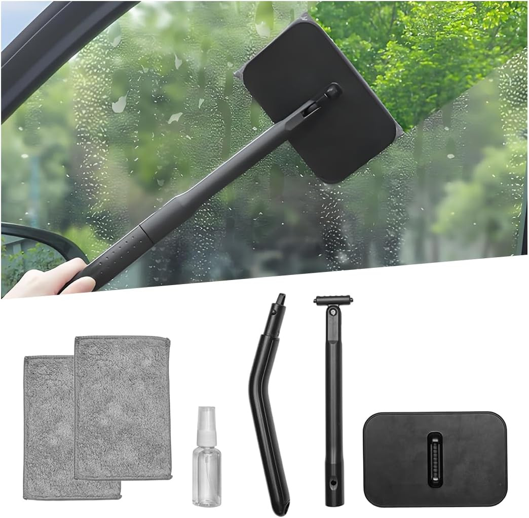 Zpana Car Windshield Cleaning Tool, Vehicle Window Cleaner with Extendable Handl