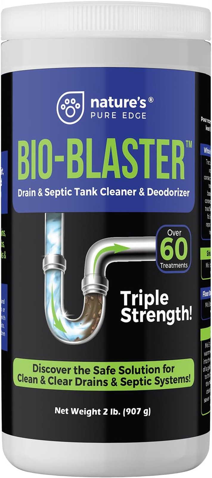 Enzyme Drain and Septic Cleaner and Friendly Bacteria Booster. Extra Large 2 lb.