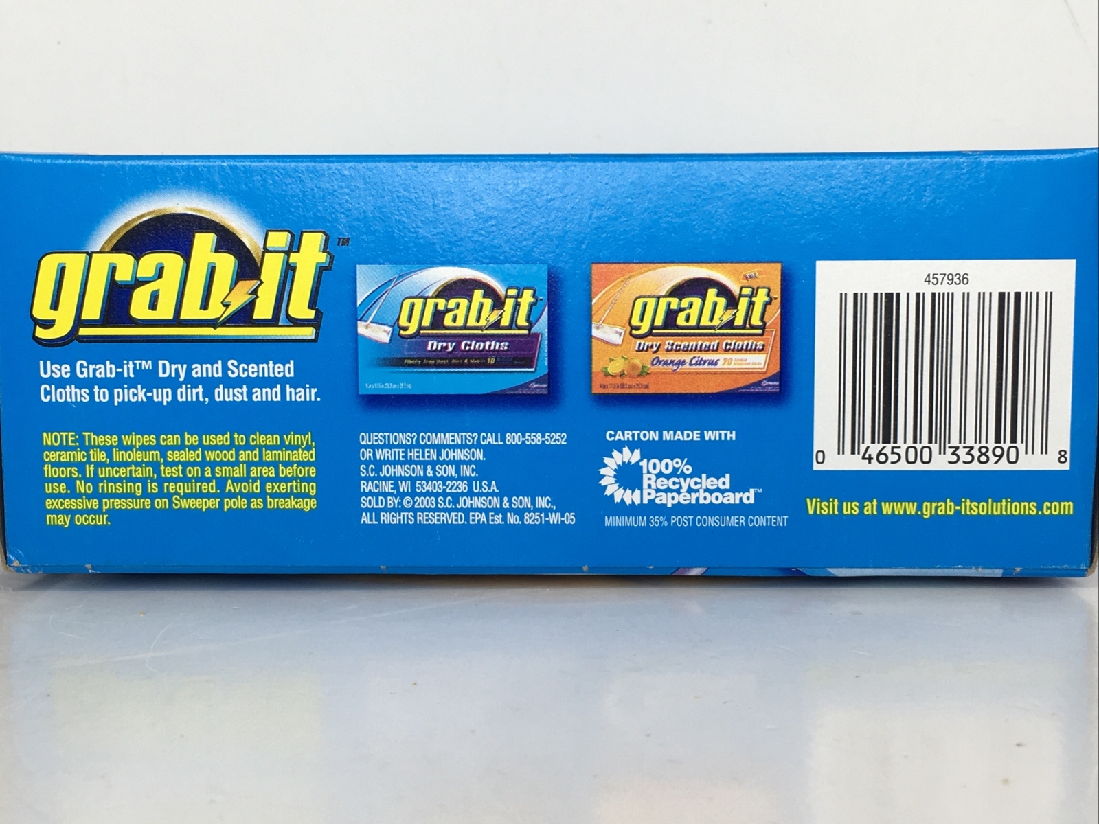 Pledge Grab It Vinegar Wet Floor Wipes 12 Ct Natural Care for Wood Floors DISC!