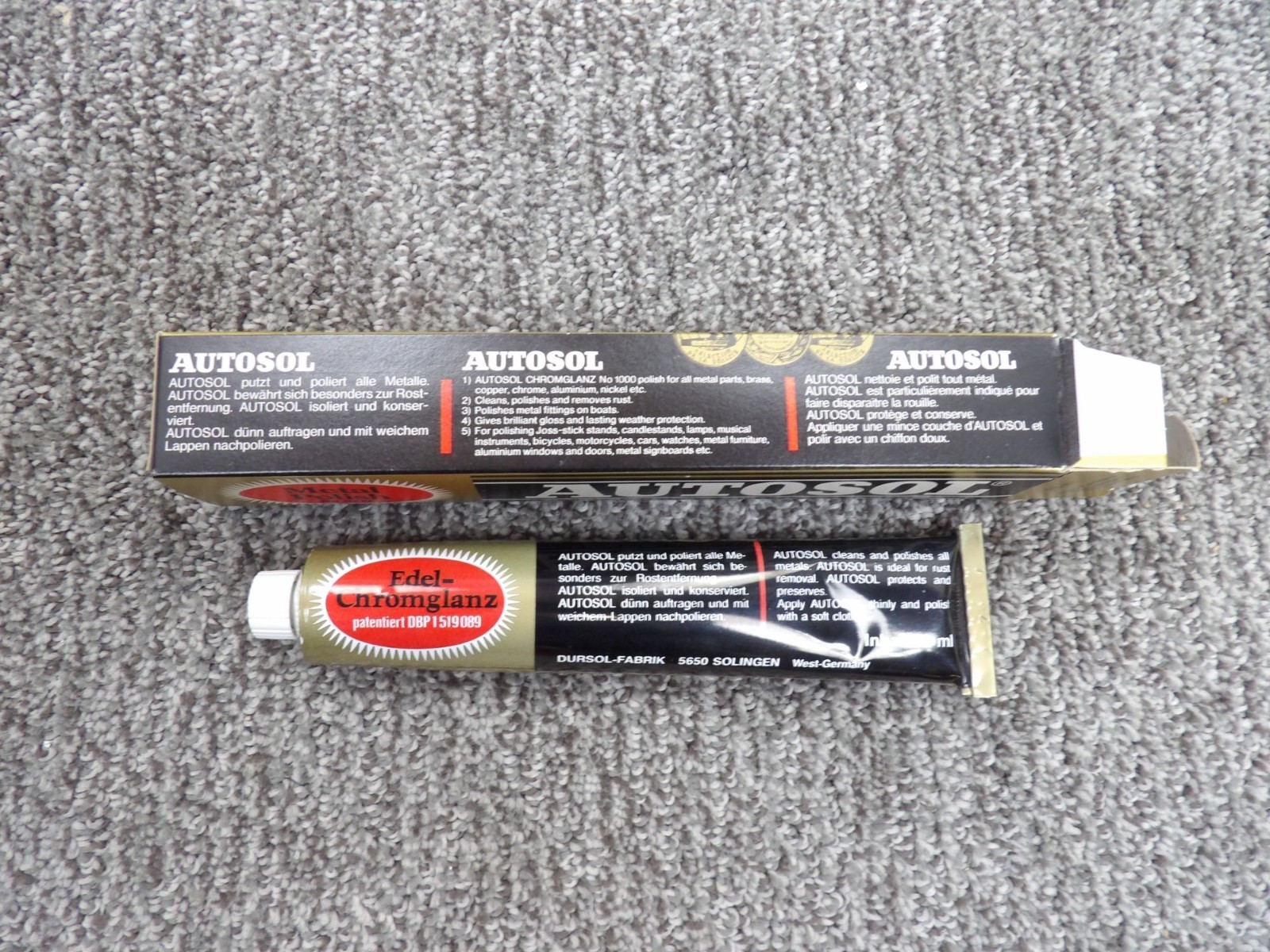 Autosol Metal Polish No.1000 Tube Chrome Brass Cleaner Protection