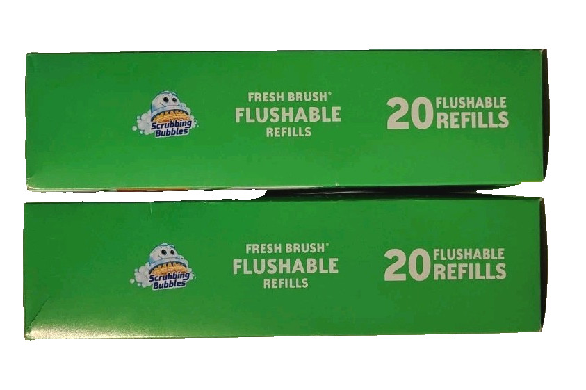 New SCRUBBING BUBBLES Toilet Cleaning Flushable Refills Citrus Scent 2 Twin Pack